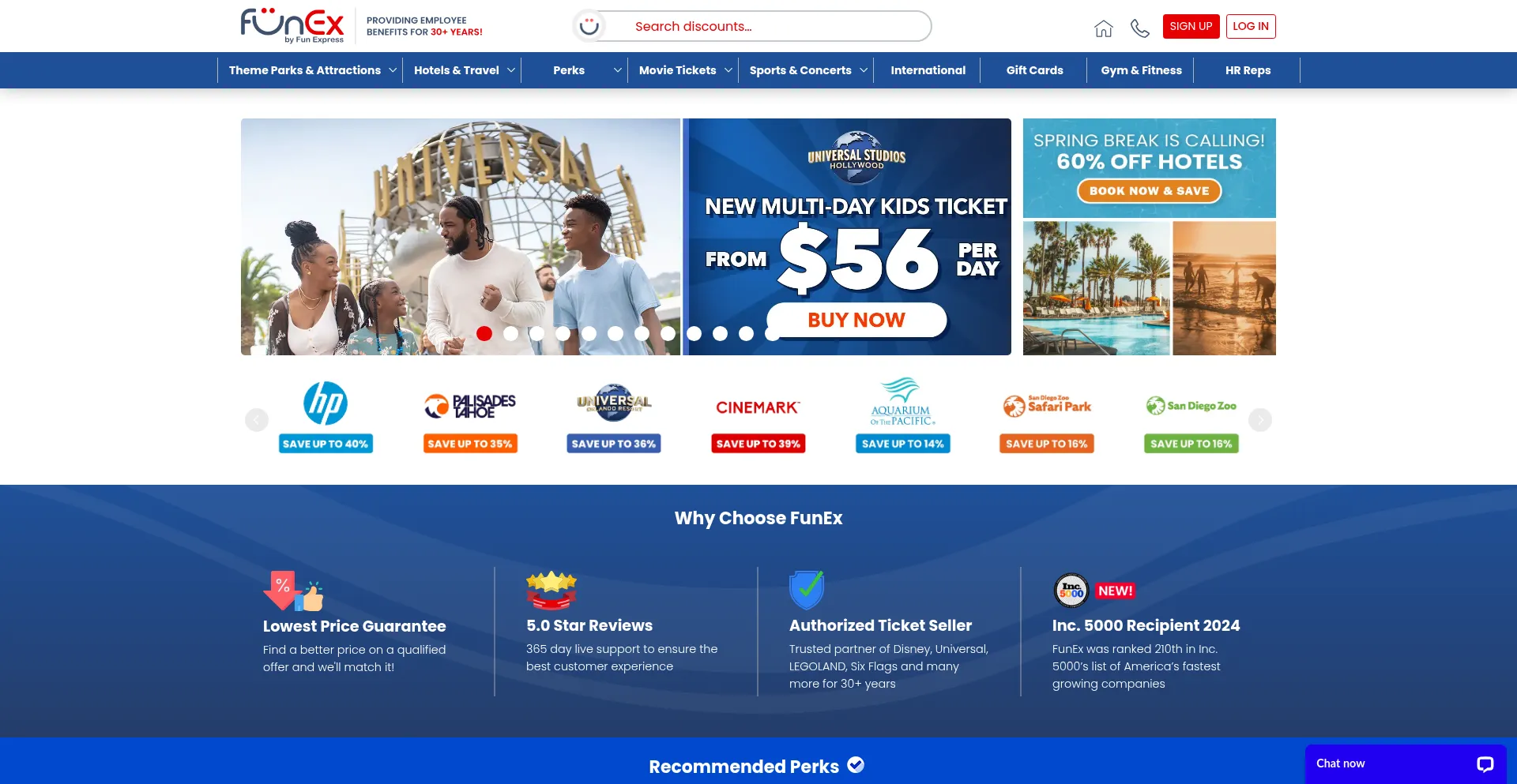 Website screenshot of Funex.com