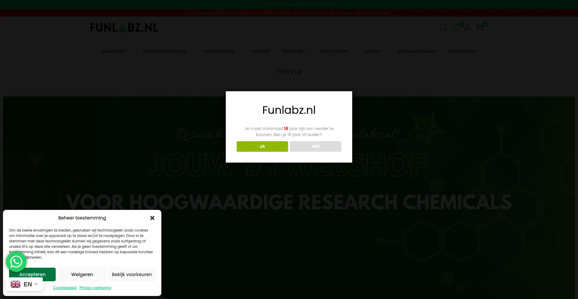 Website screenshot of Funlabz.nl