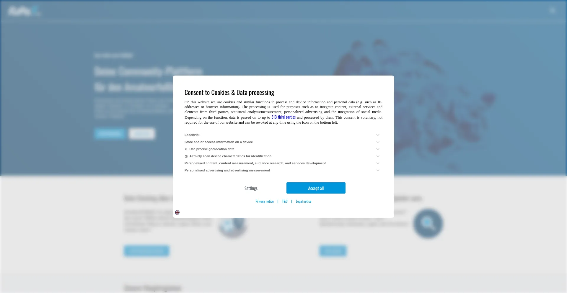 Website screenshot of Fupa.net