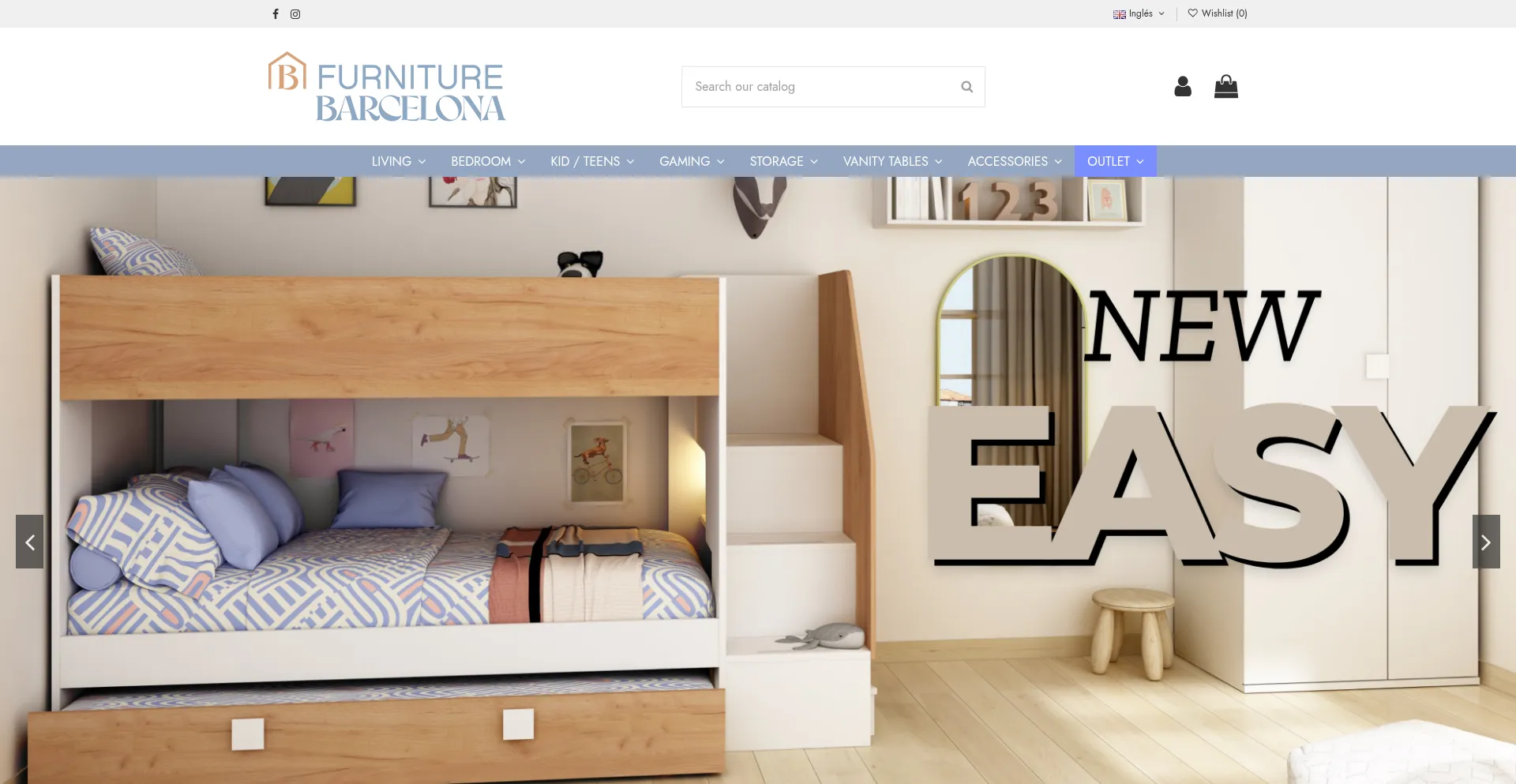 Website screenshot of Furniturebarcelona.com
