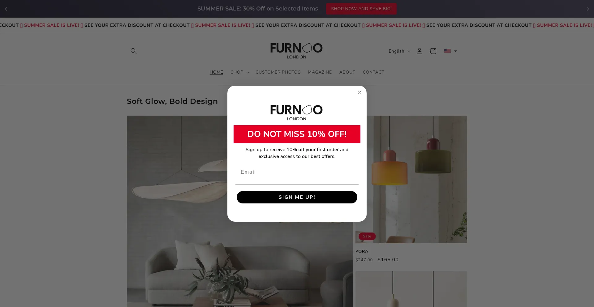 Website screenshot of Furnoo-london.com