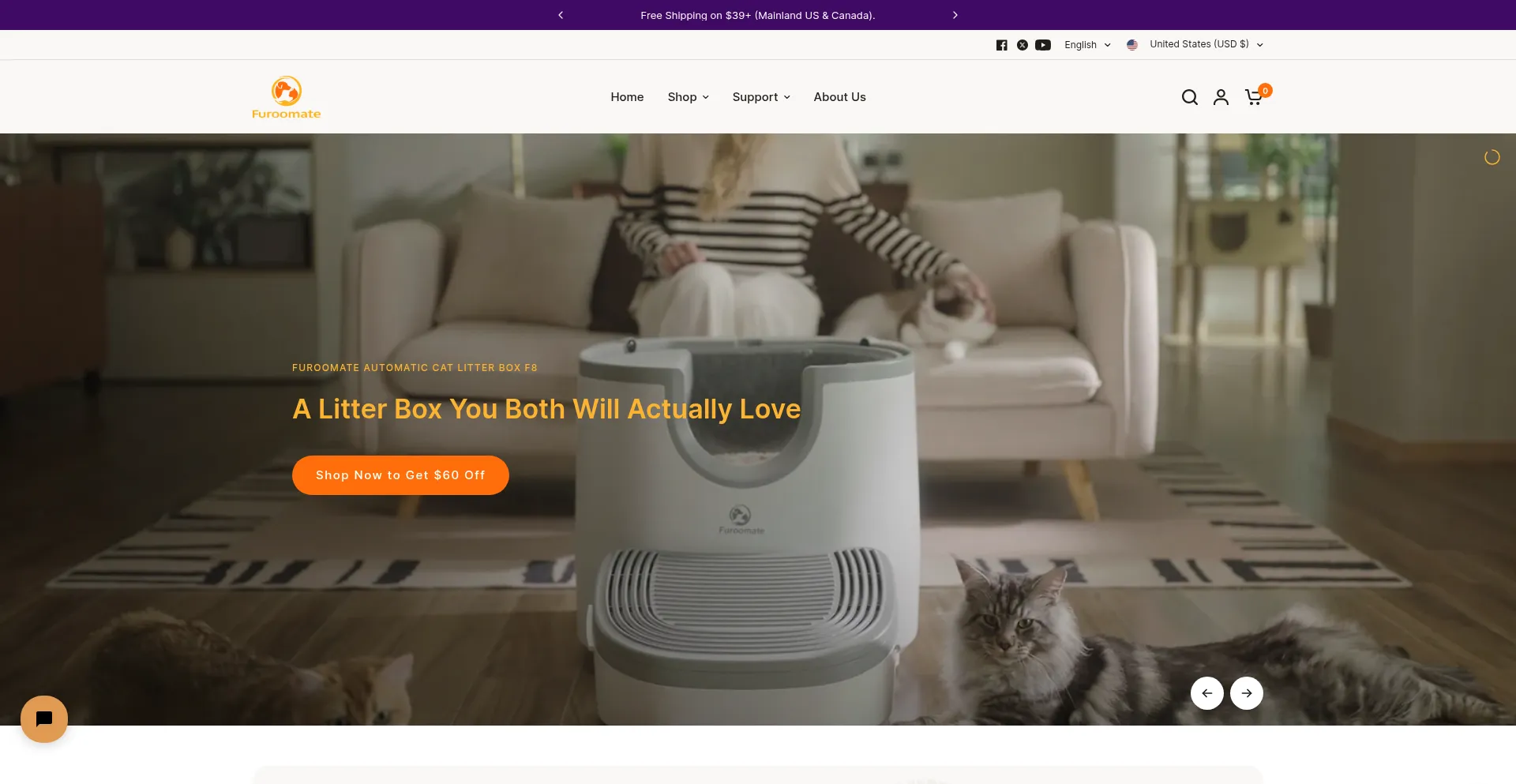 Website screenshot of Furoomate.com
