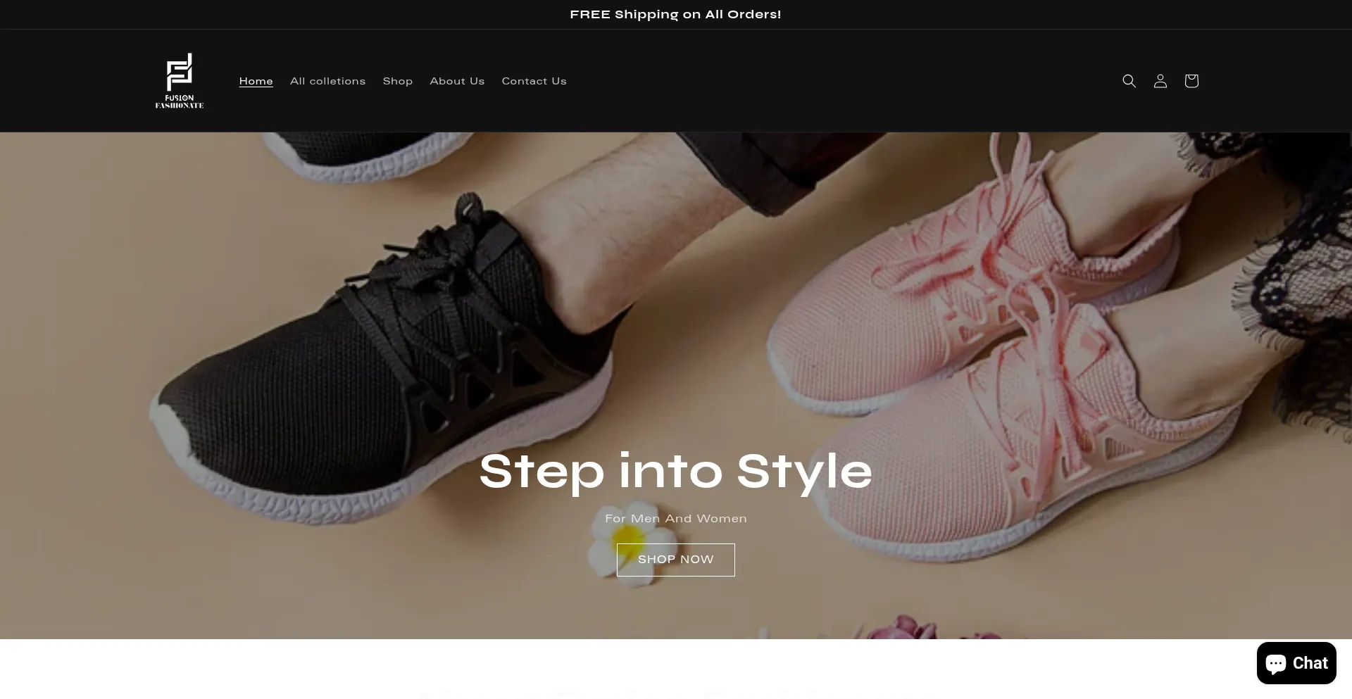 Website screenshot of Fusionfashionate.com