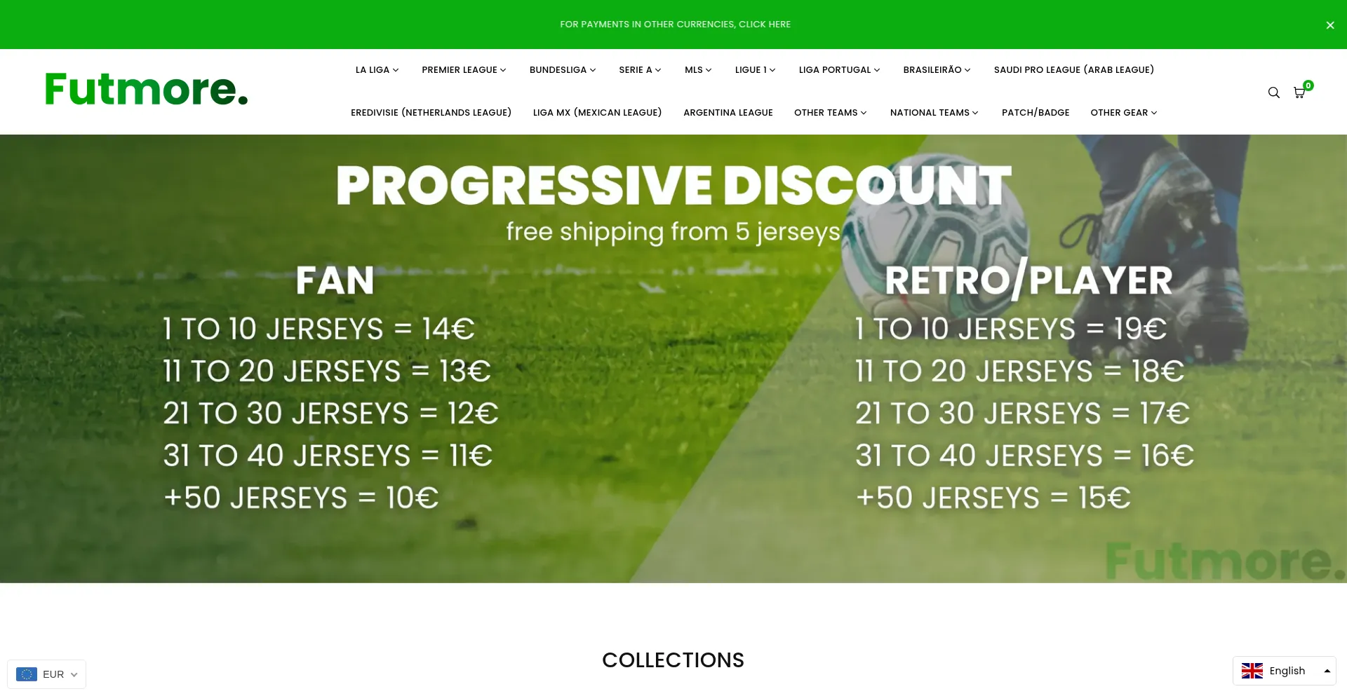 Website screenshot of Futmore.com