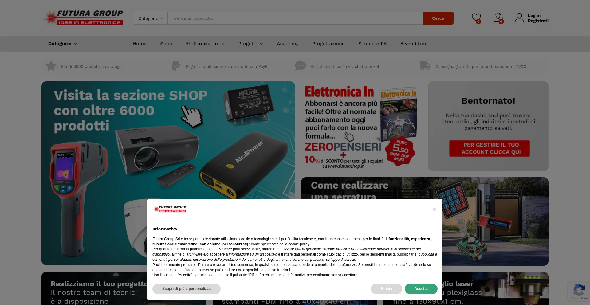 Website screenshot of Futuranet.it