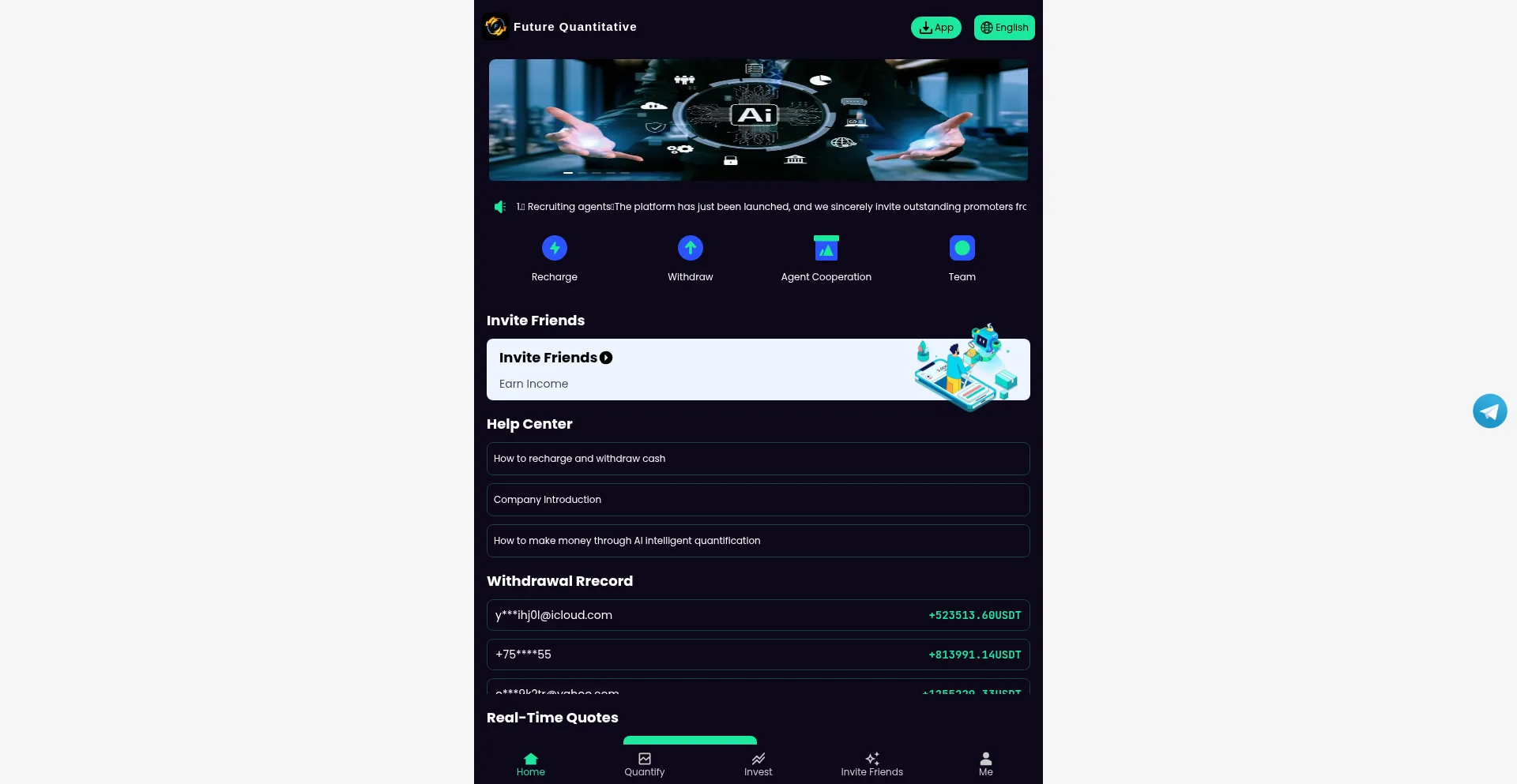 Website screenshot of Future11.vip