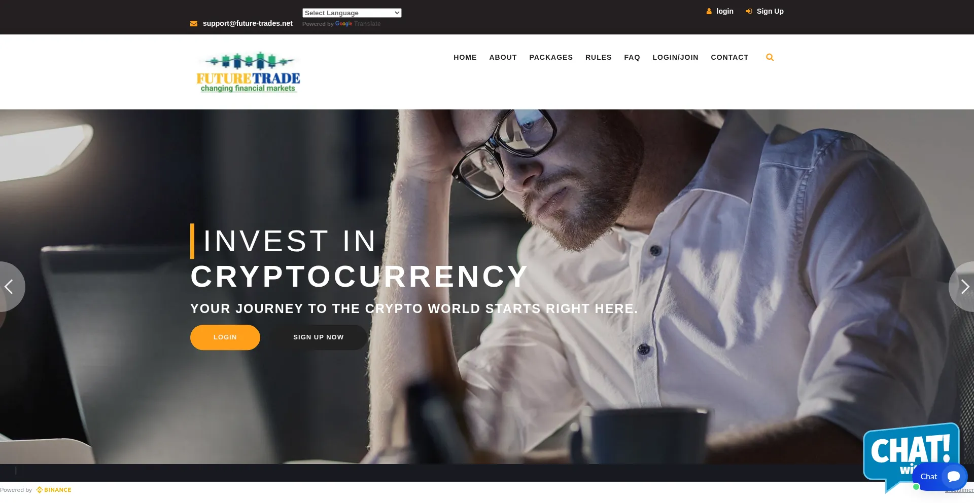 Website screenshot of Future-trades.net