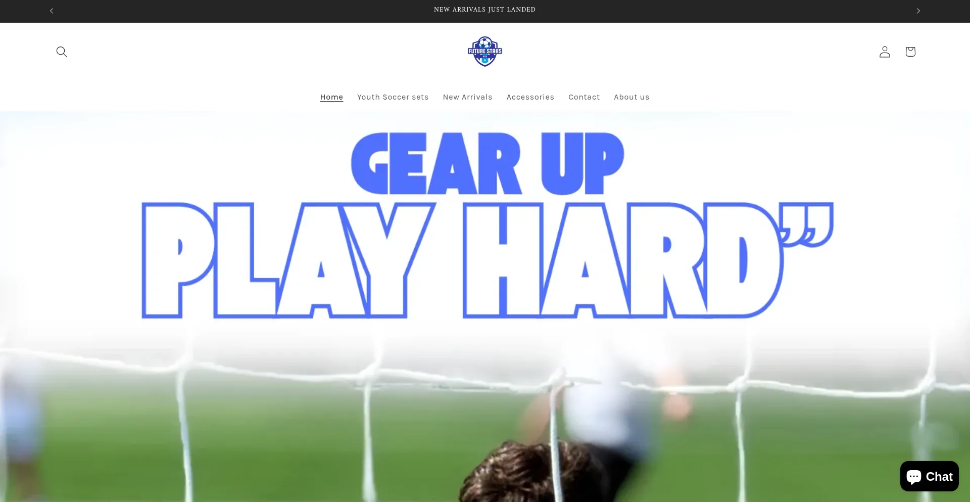 Website screenshot of Futurestarskits.com