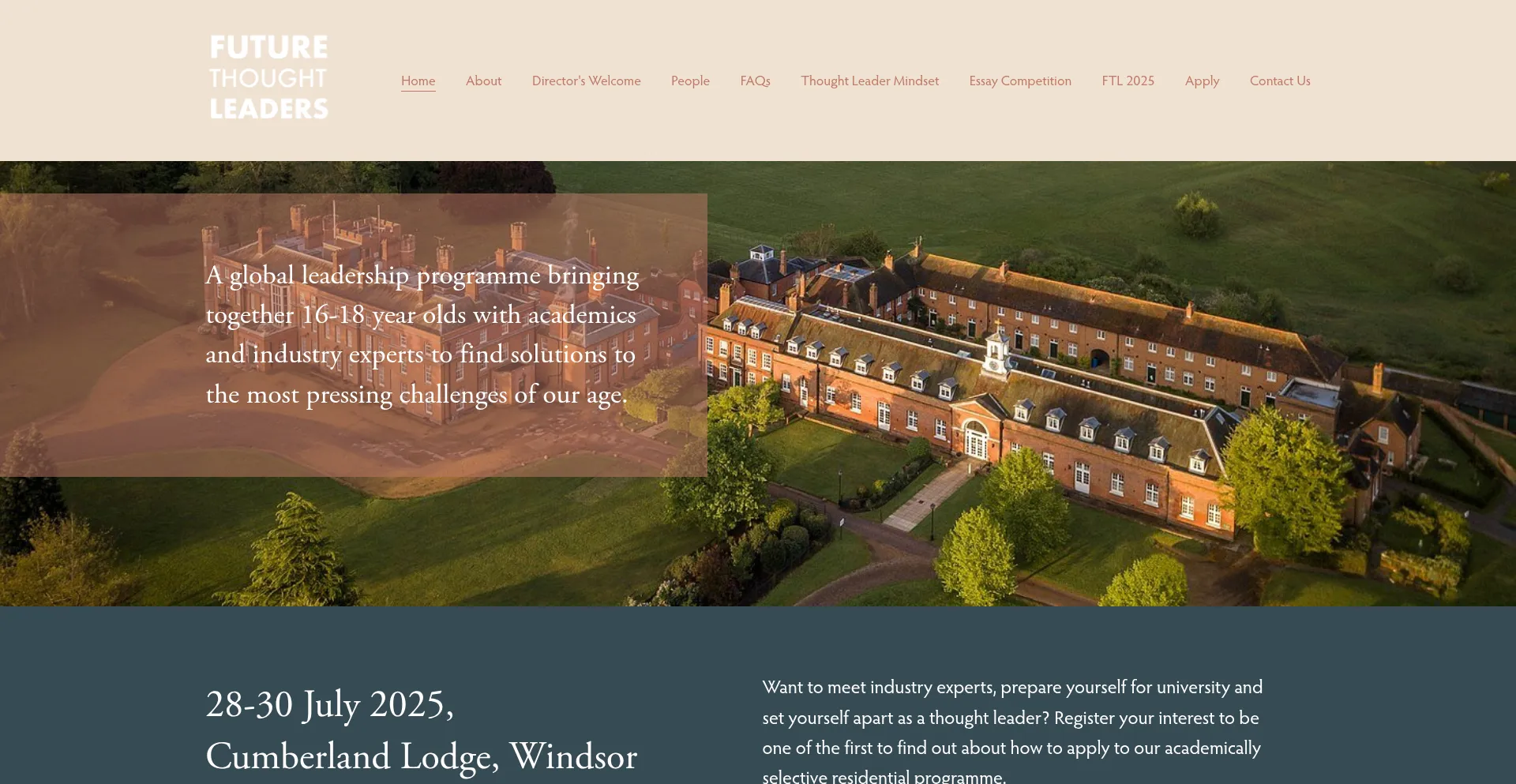 Website screenshot of Futurethoughtleaders.co.uk