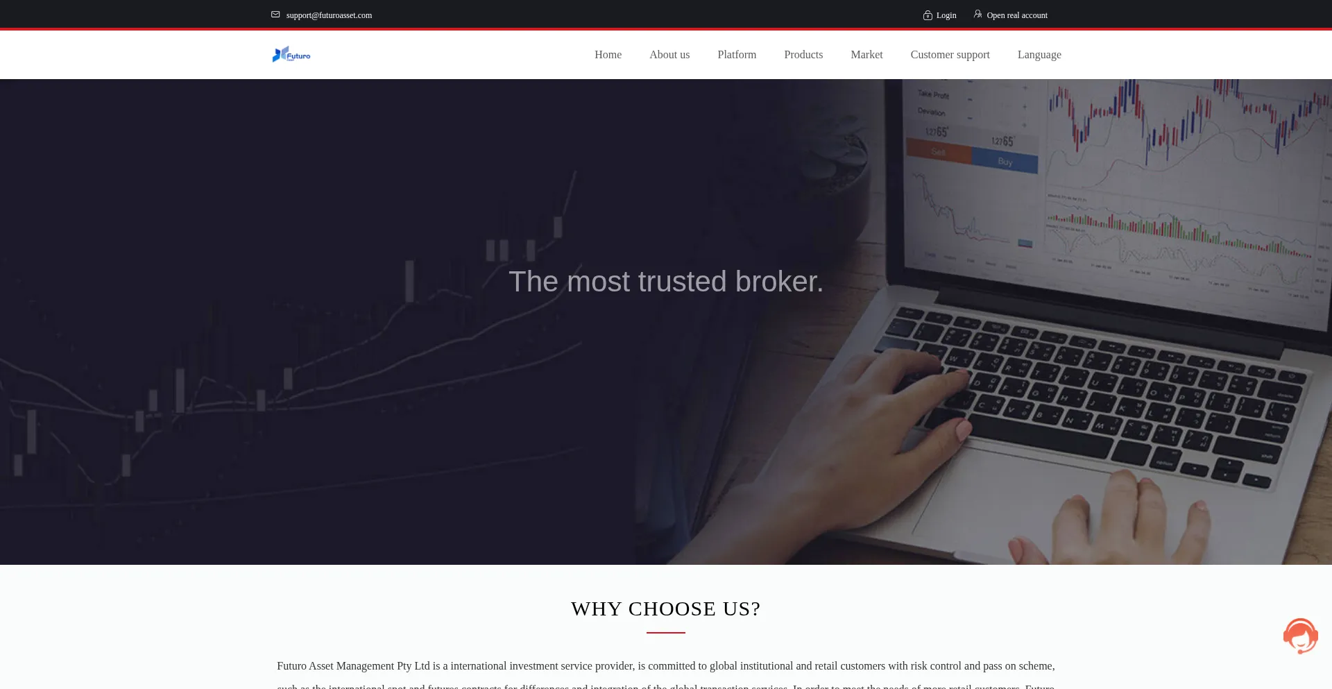 Website screenshot of Futuroassetfx.com
