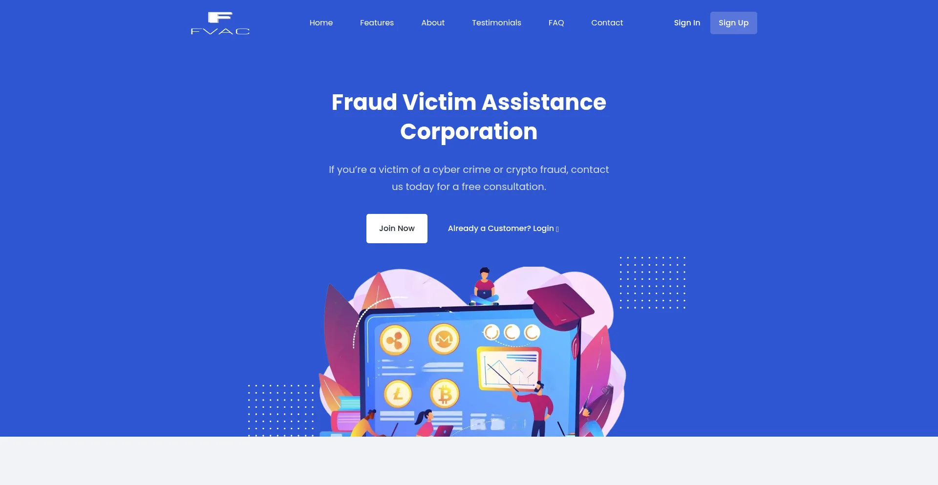 Website screenshot of Fvac.cc