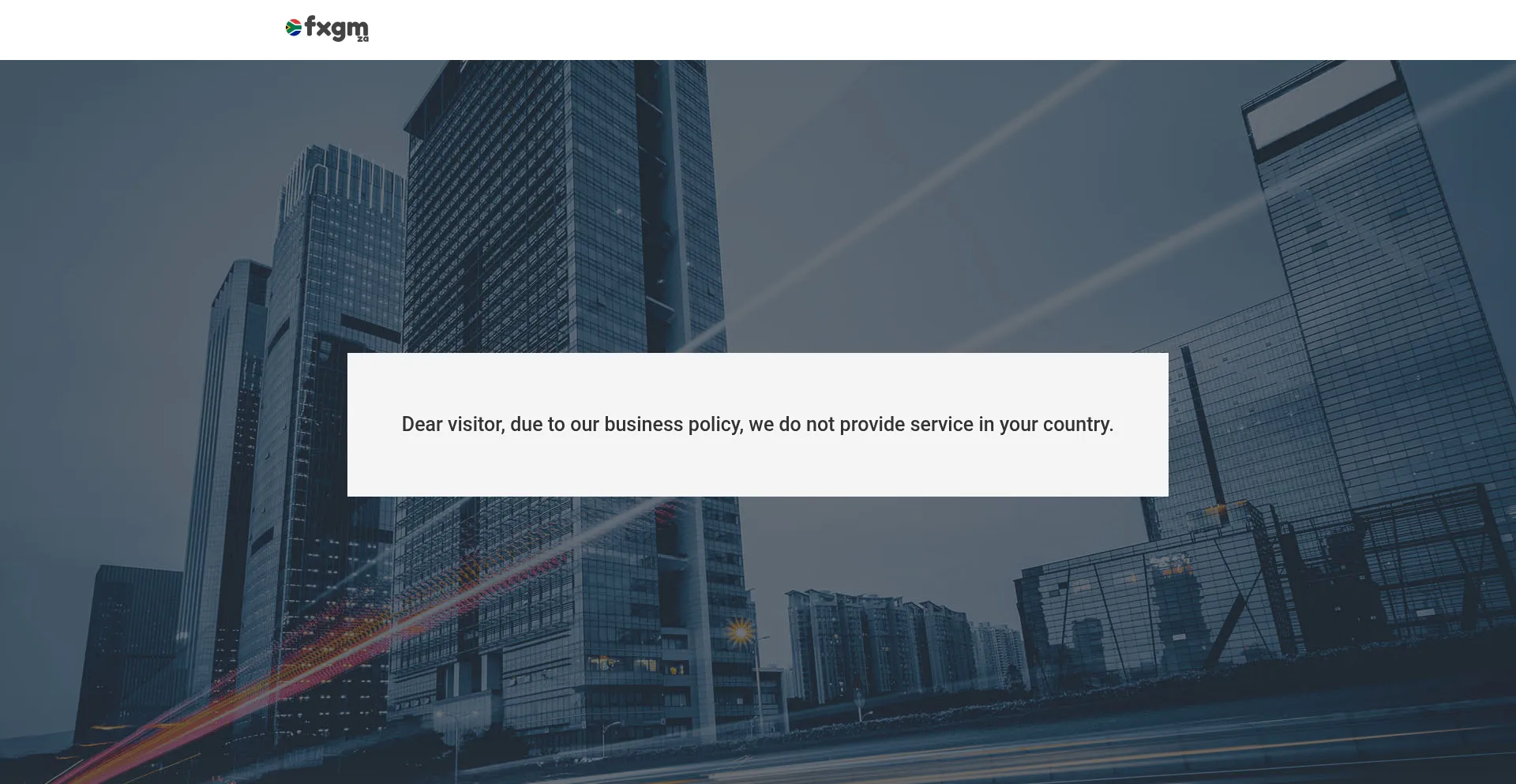 Website screenshot of Fxgm.co.za