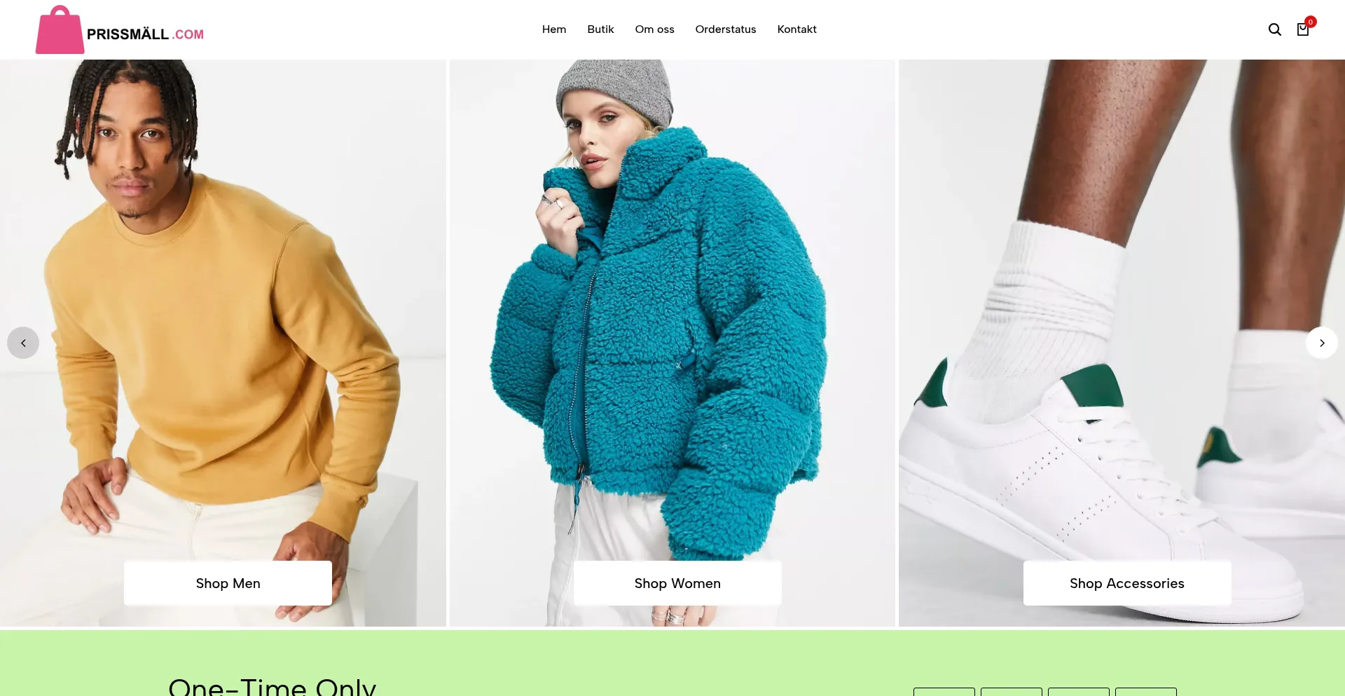 Website screenshot of Fyndabilligt.shop