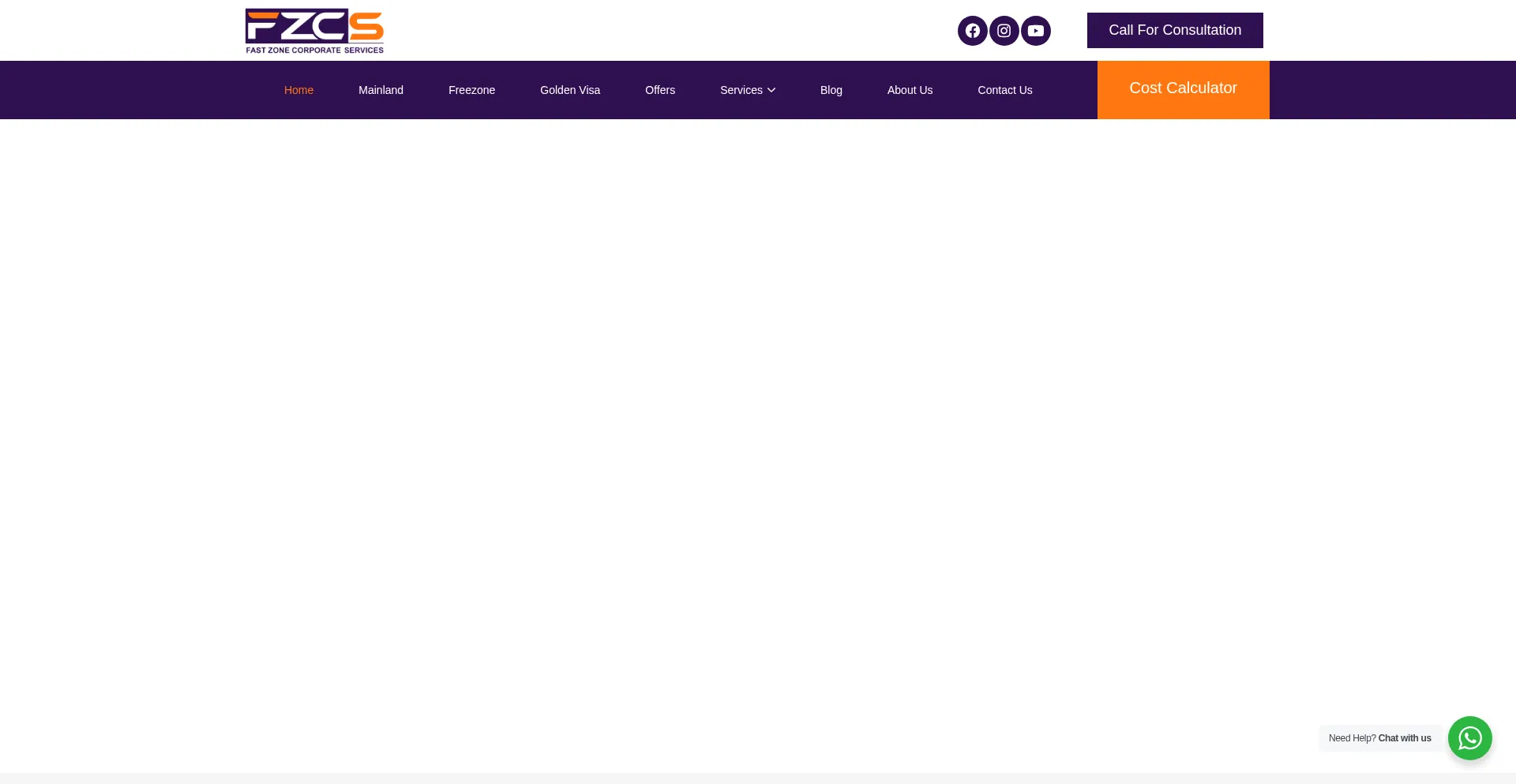 Website screenshot of Fzcbusiness.com