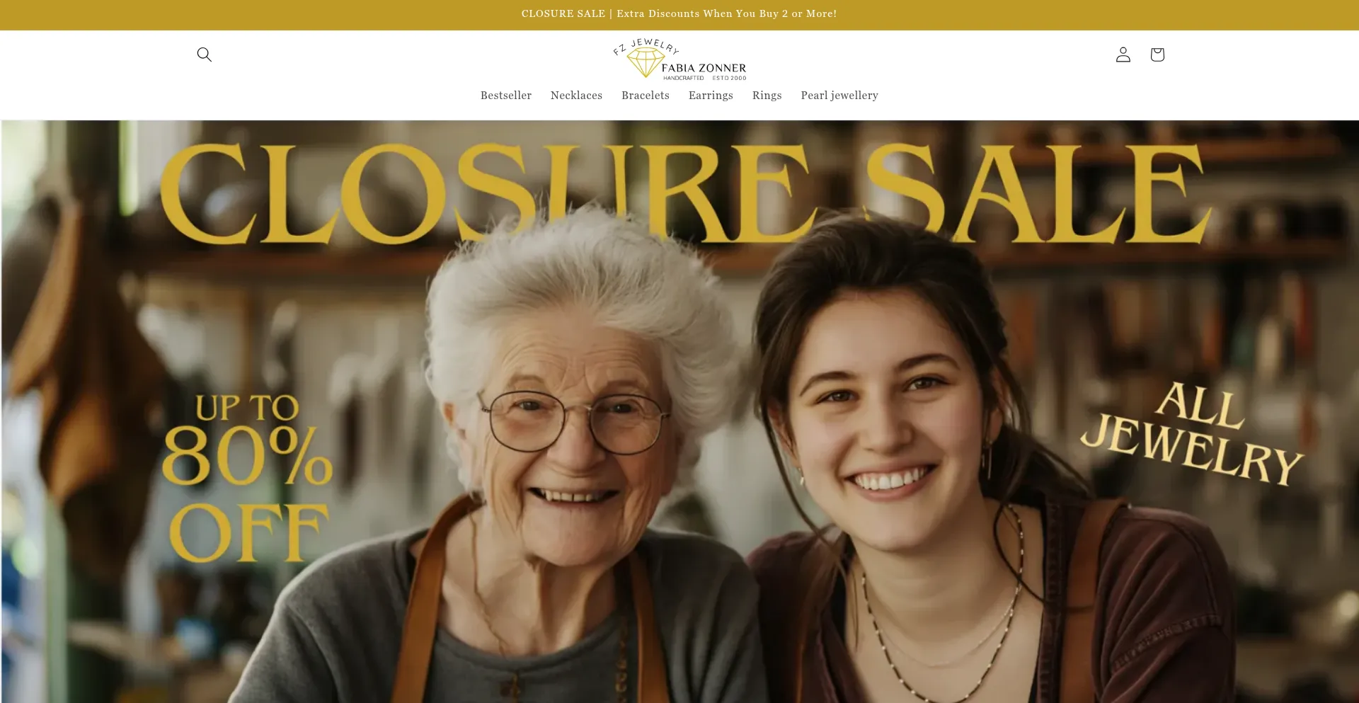 Website screenshot of Fzjewelry.com