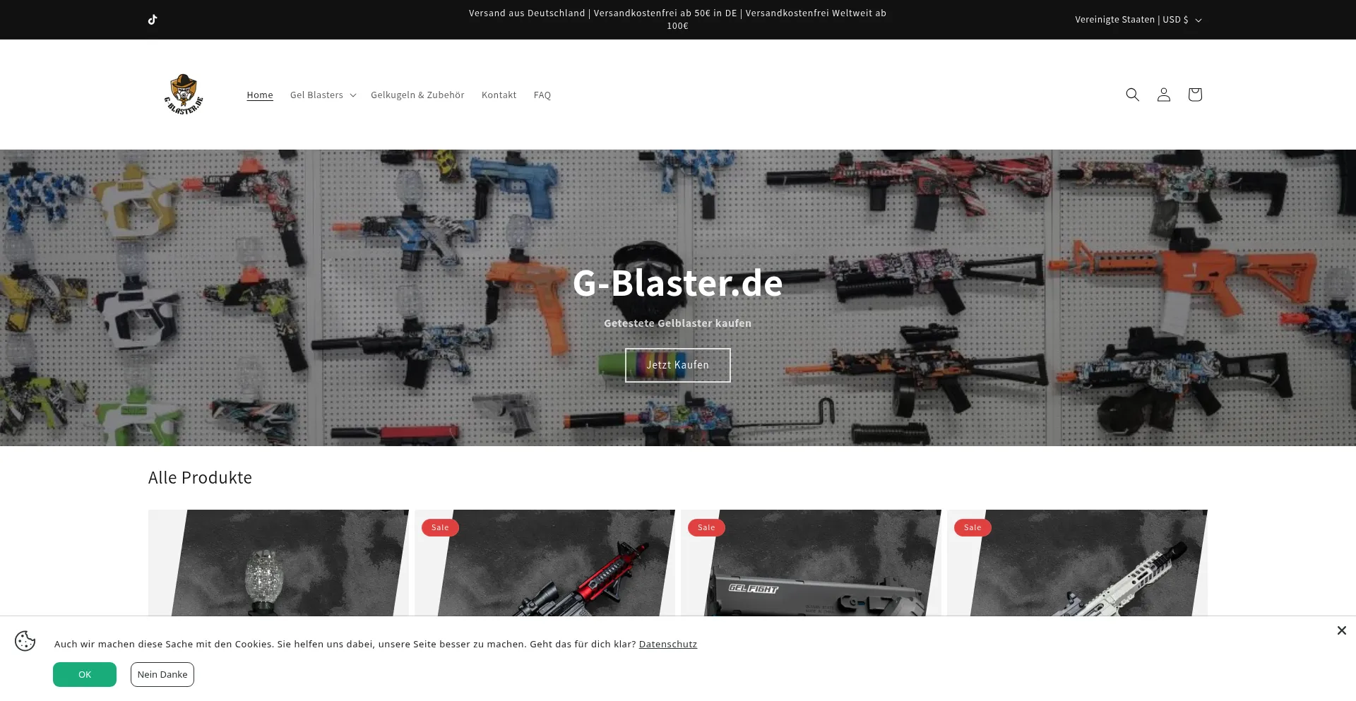Website screenshot of G-blaster.de