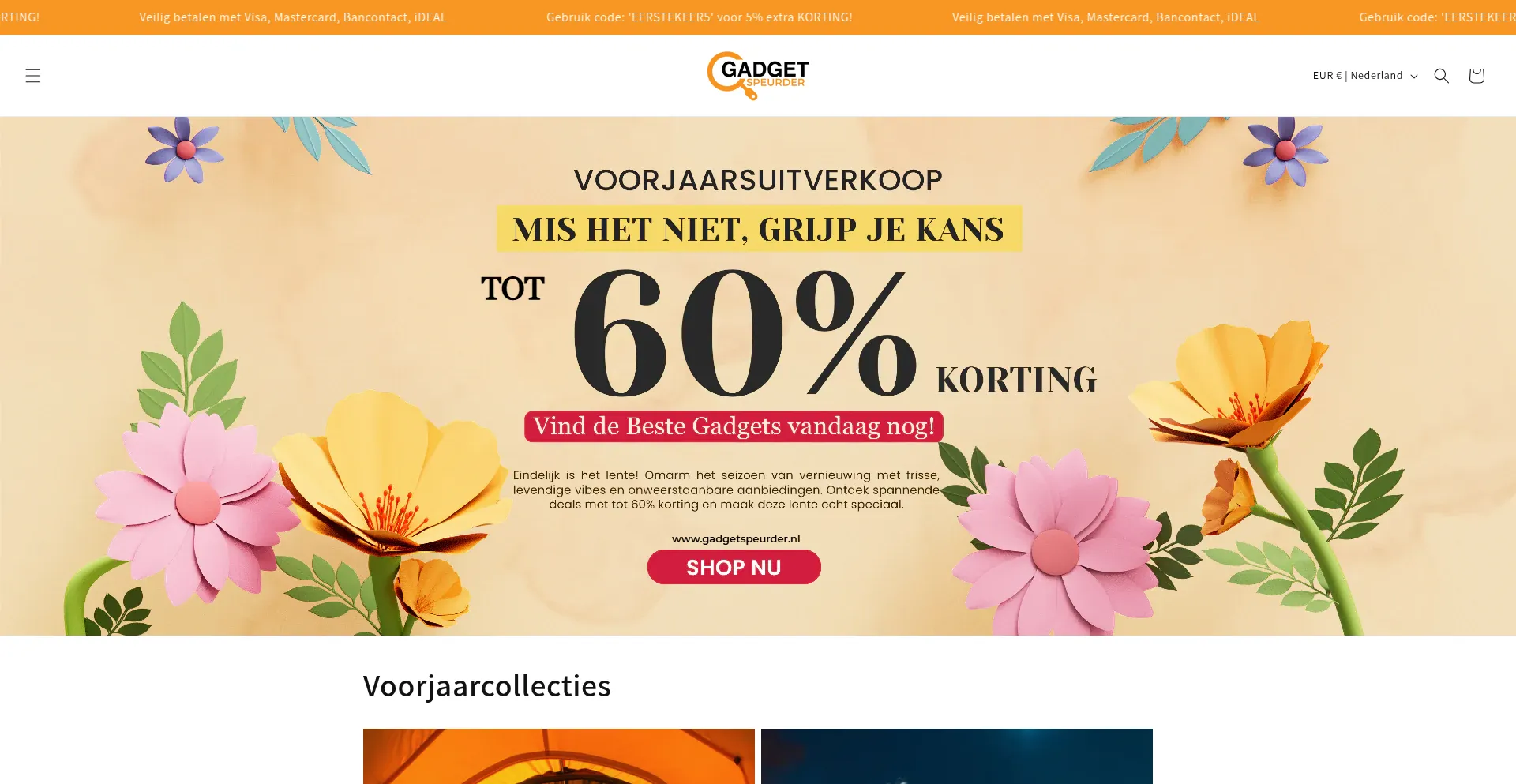 Website screenshot of Gadgetspeurder.nl