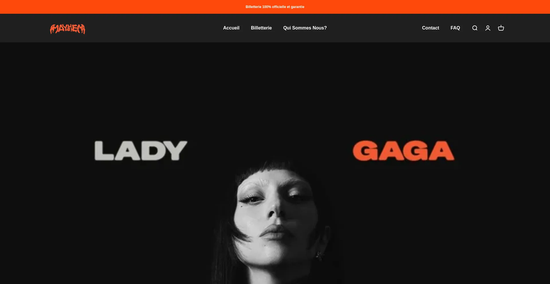 Website screenshot of Gaga-ticket.fr