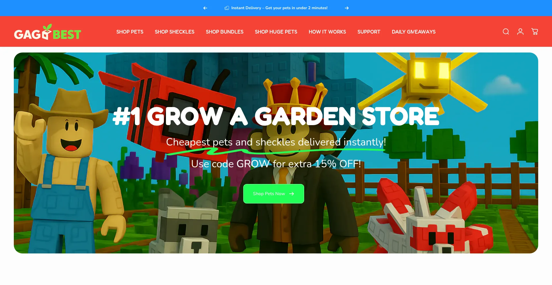 Website screenshot of Gagblox.store