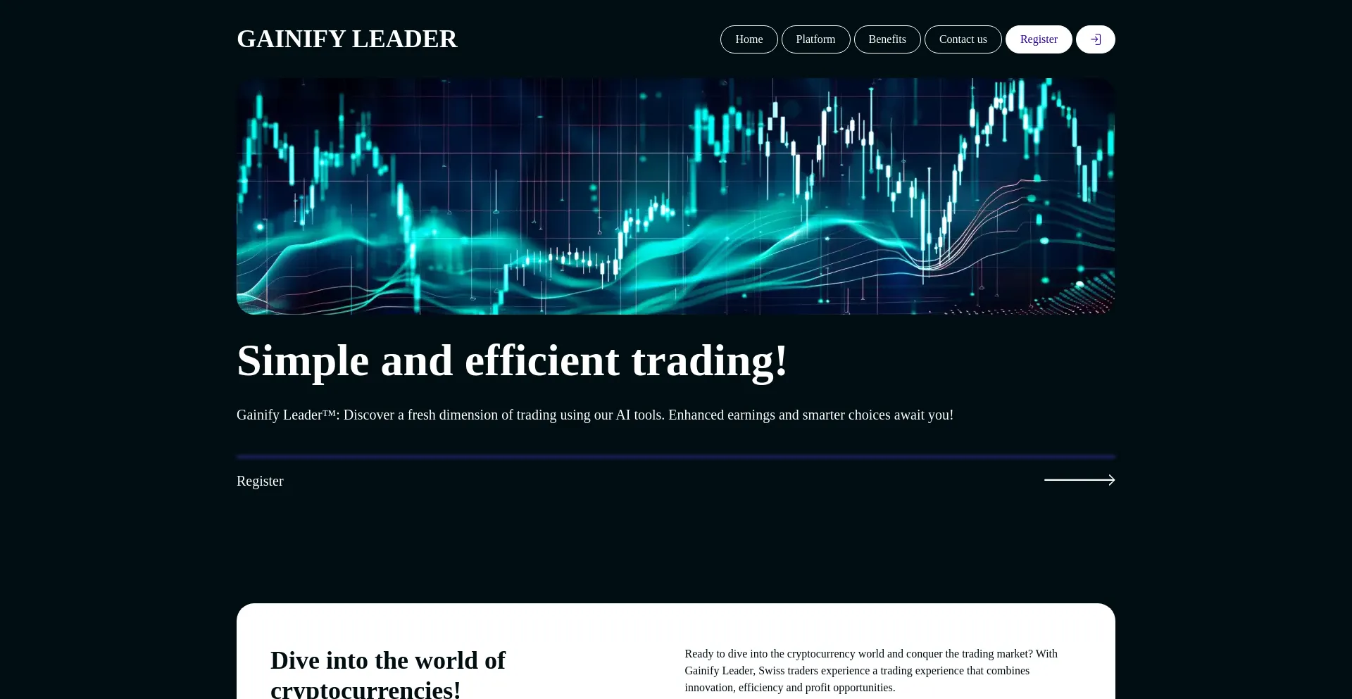 Website screenshot of Gainify-leader.com