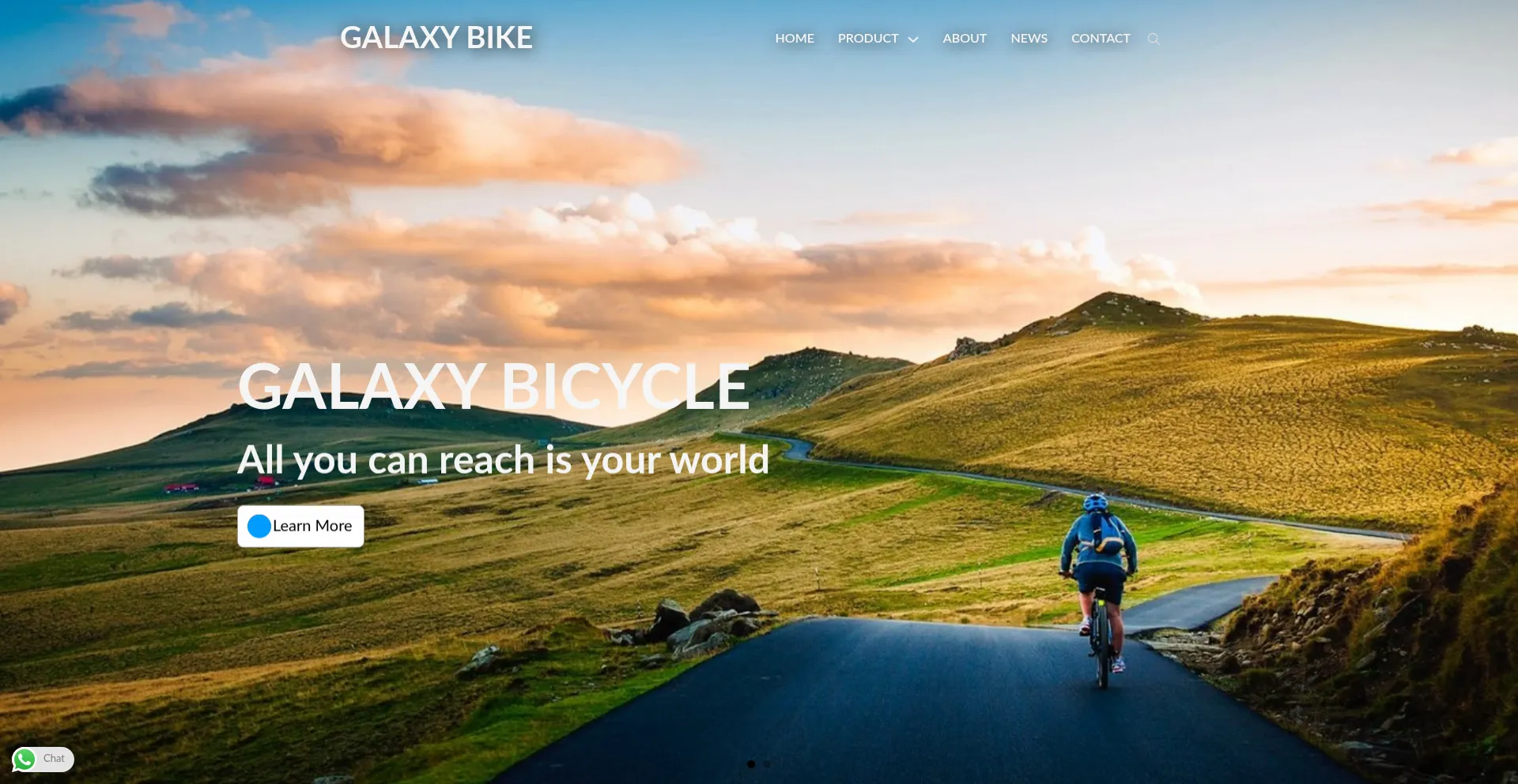 Website screenshot of Galaxybicycle.com