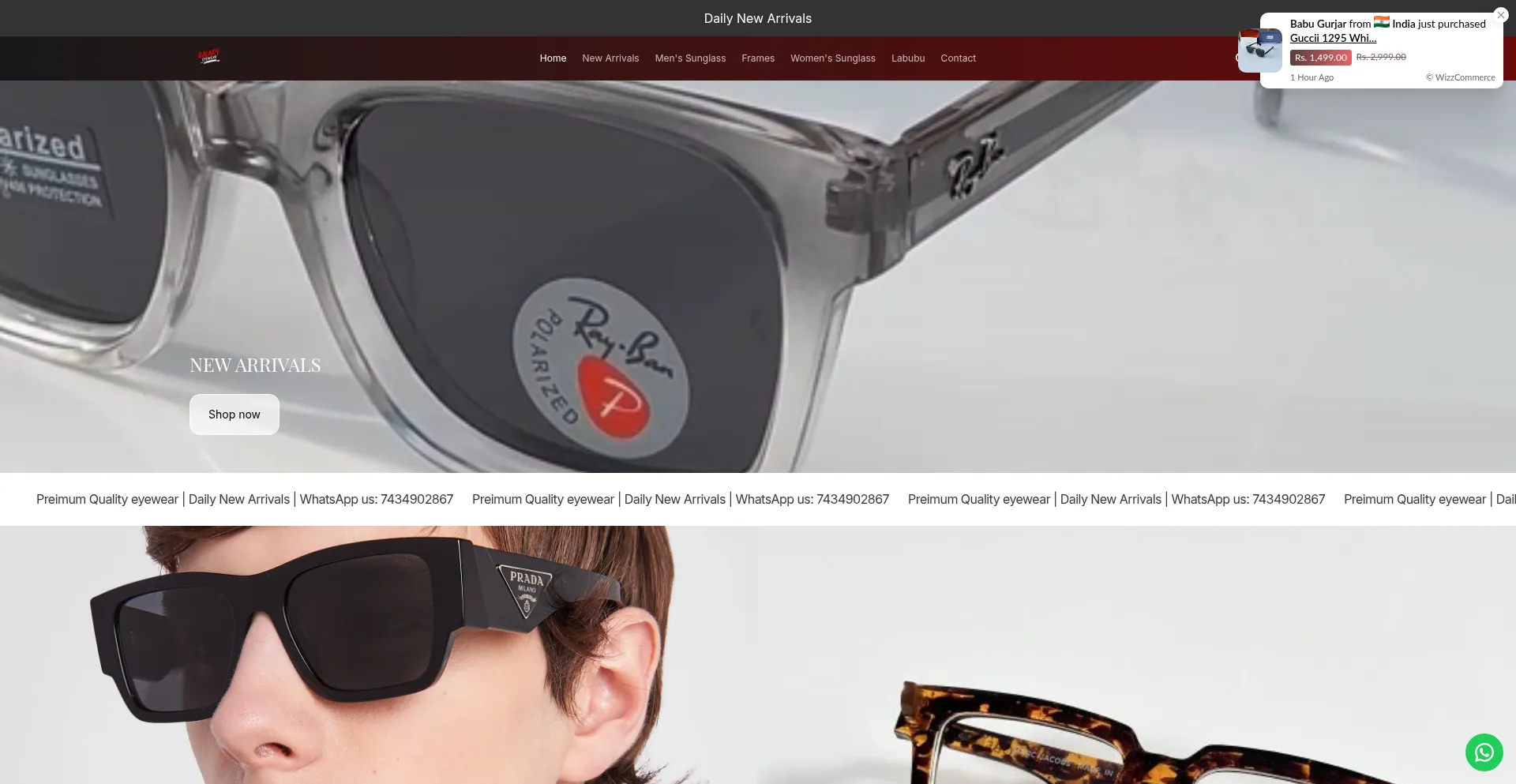 Galaxyeyewear.in Screenshot