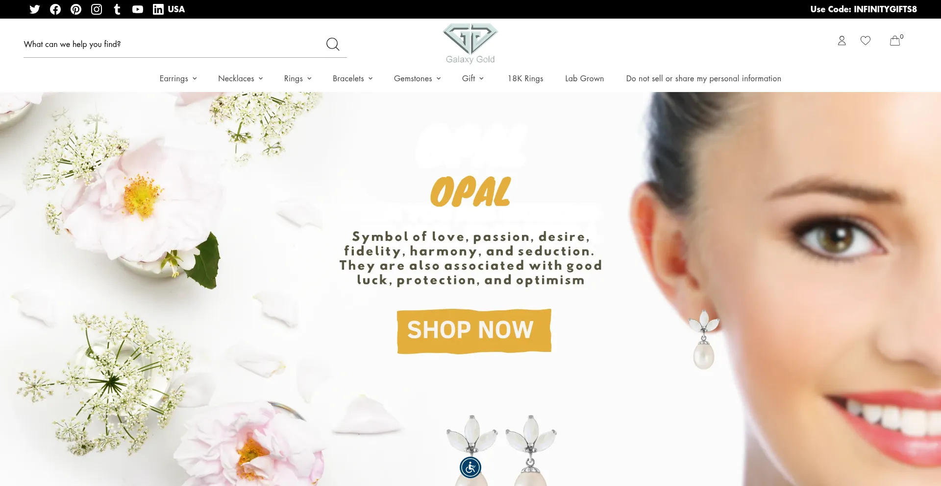 Website screenshot of Galaxygold.com