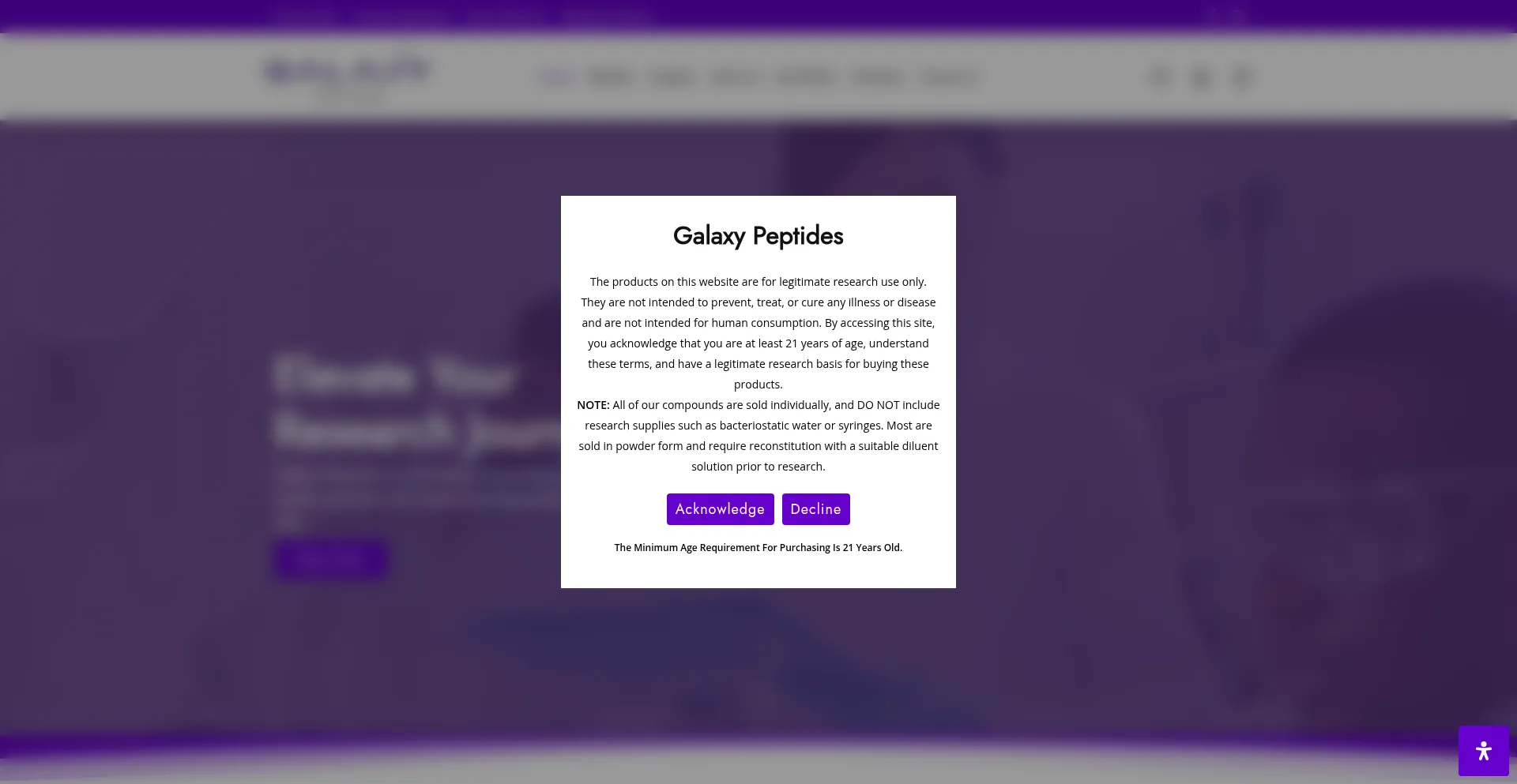 Galaxypeptides.com Screenshot