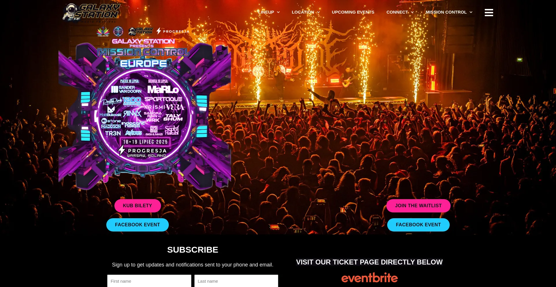 Website screenshot of Galaxystationevent.com