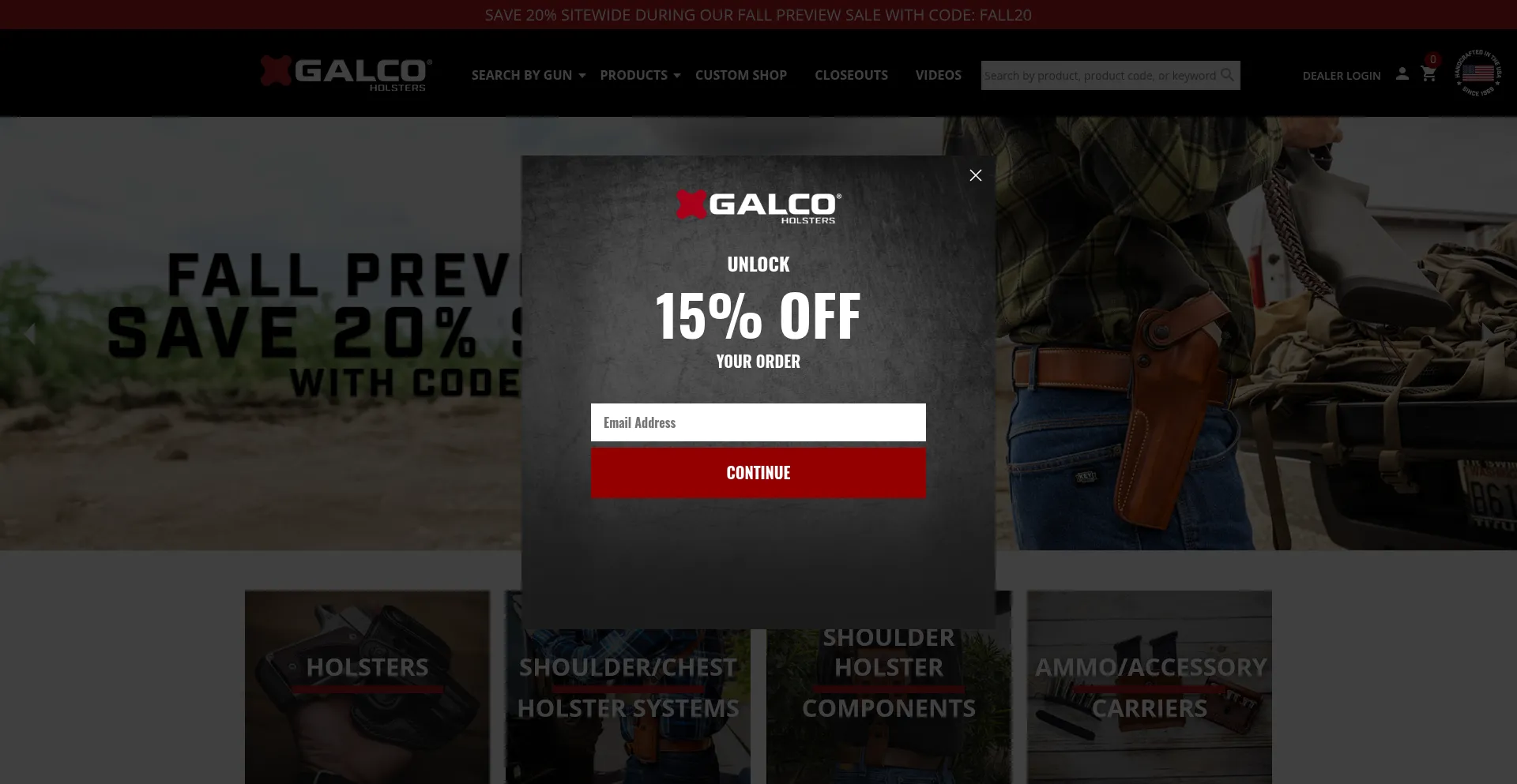 Galcogunleather.com Screenshot