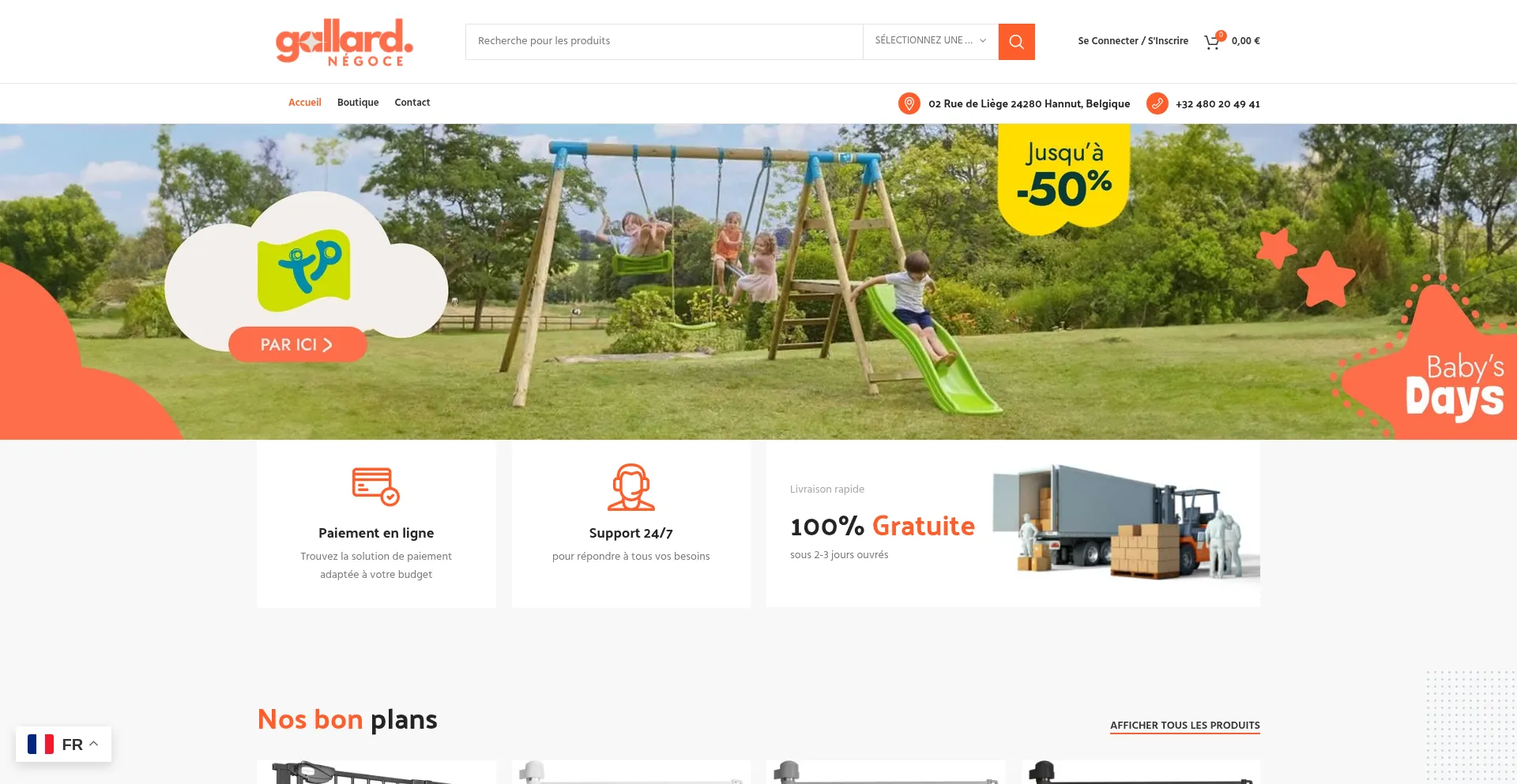 Website screenshot of Gallardnegoce.com
