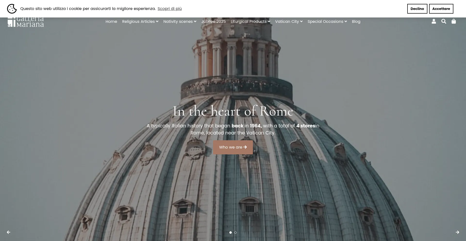 Website screenshot of Galleriamariana.com