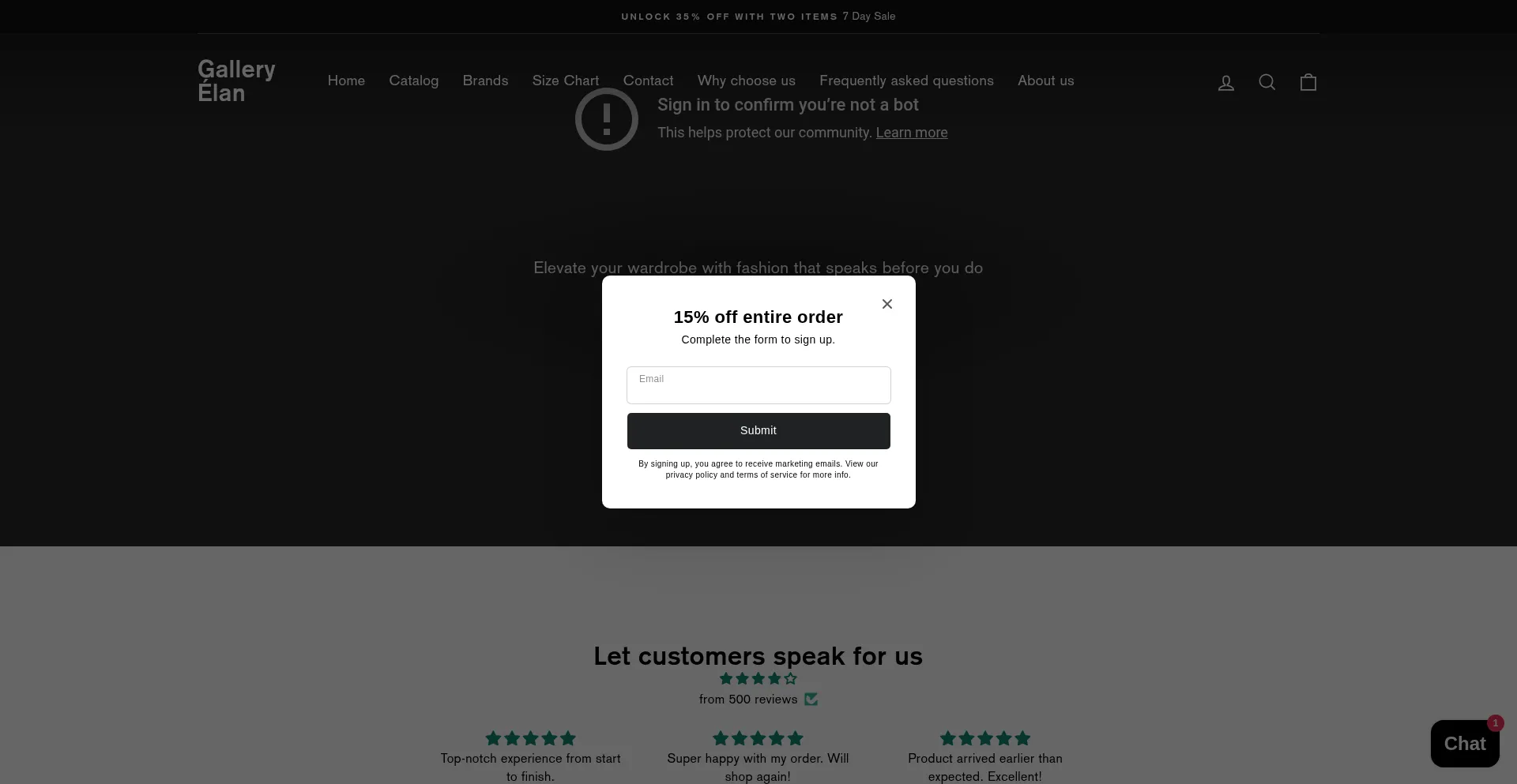 Website screenshot of Galleryelan.com