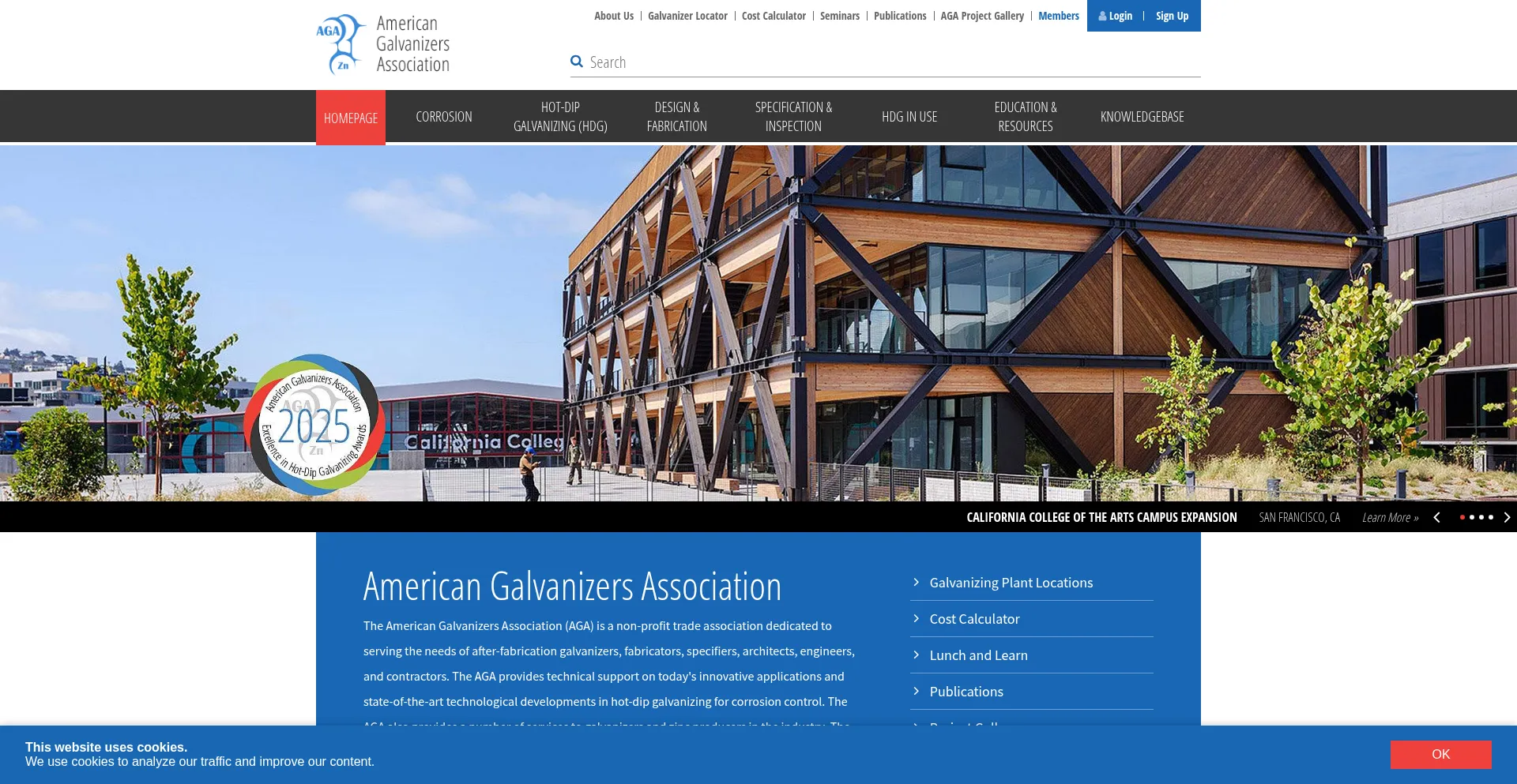 Website screenshot of Galvanizeit.org