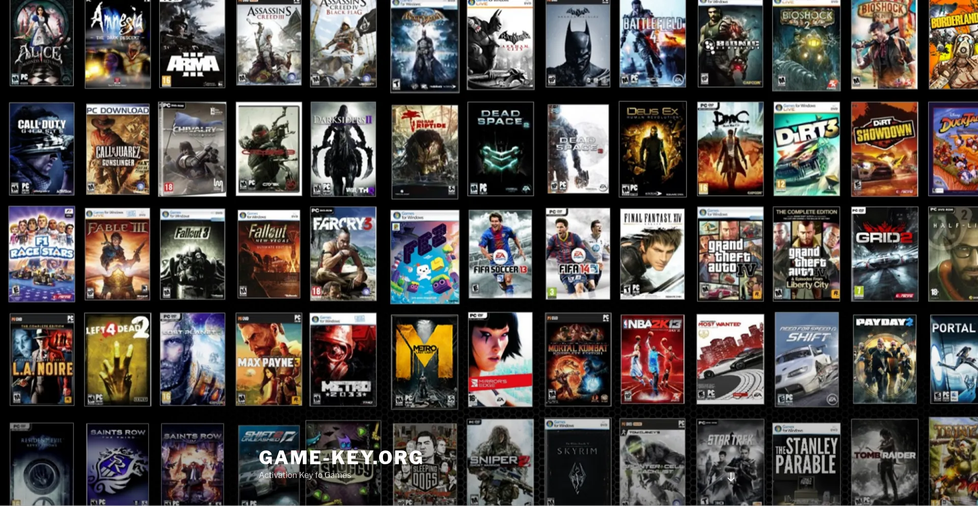 Website screenshot of Game-key.org