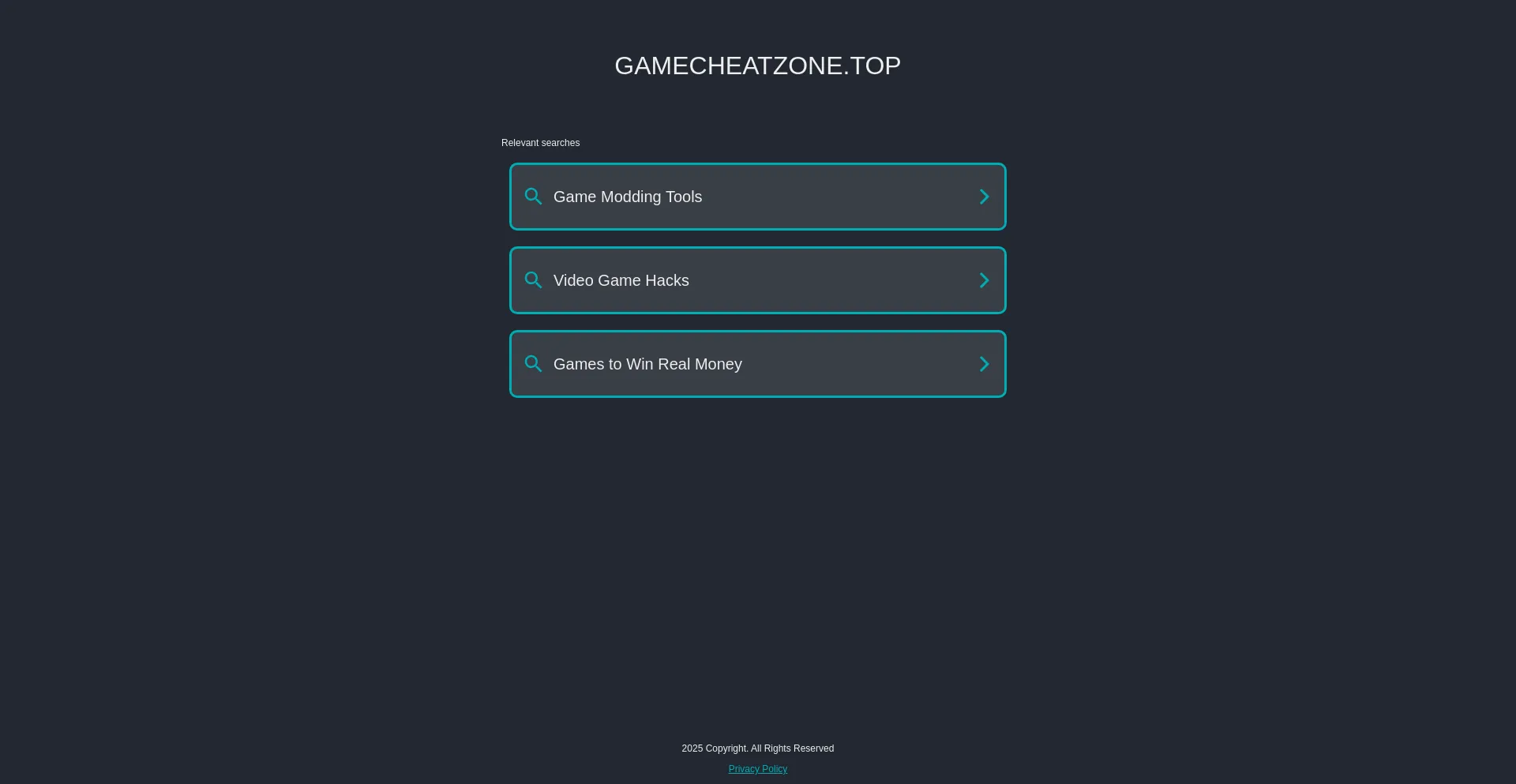Website screenshot of Gamecheatzone.top
