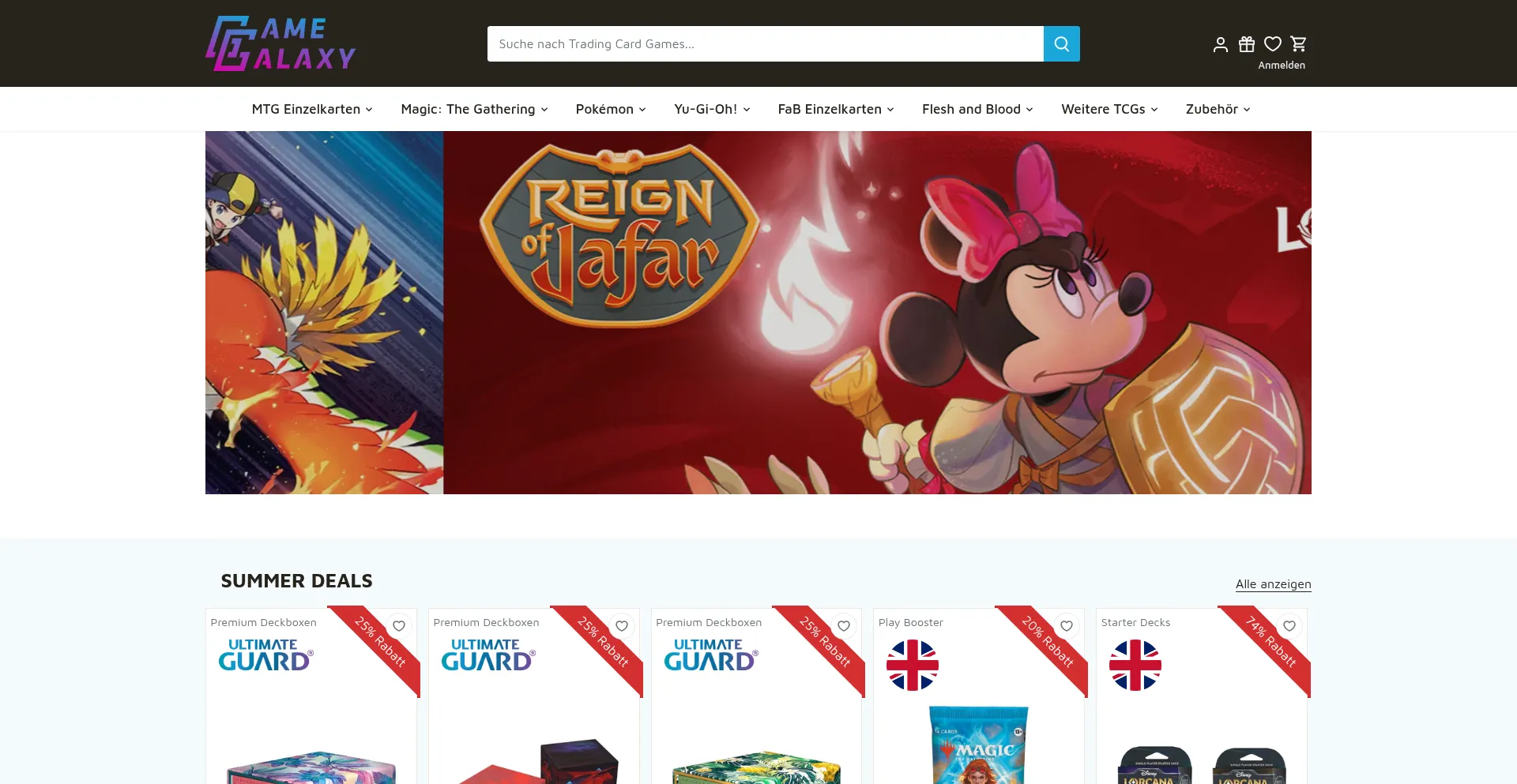 Website screenshot of Gamegalaxy.ch