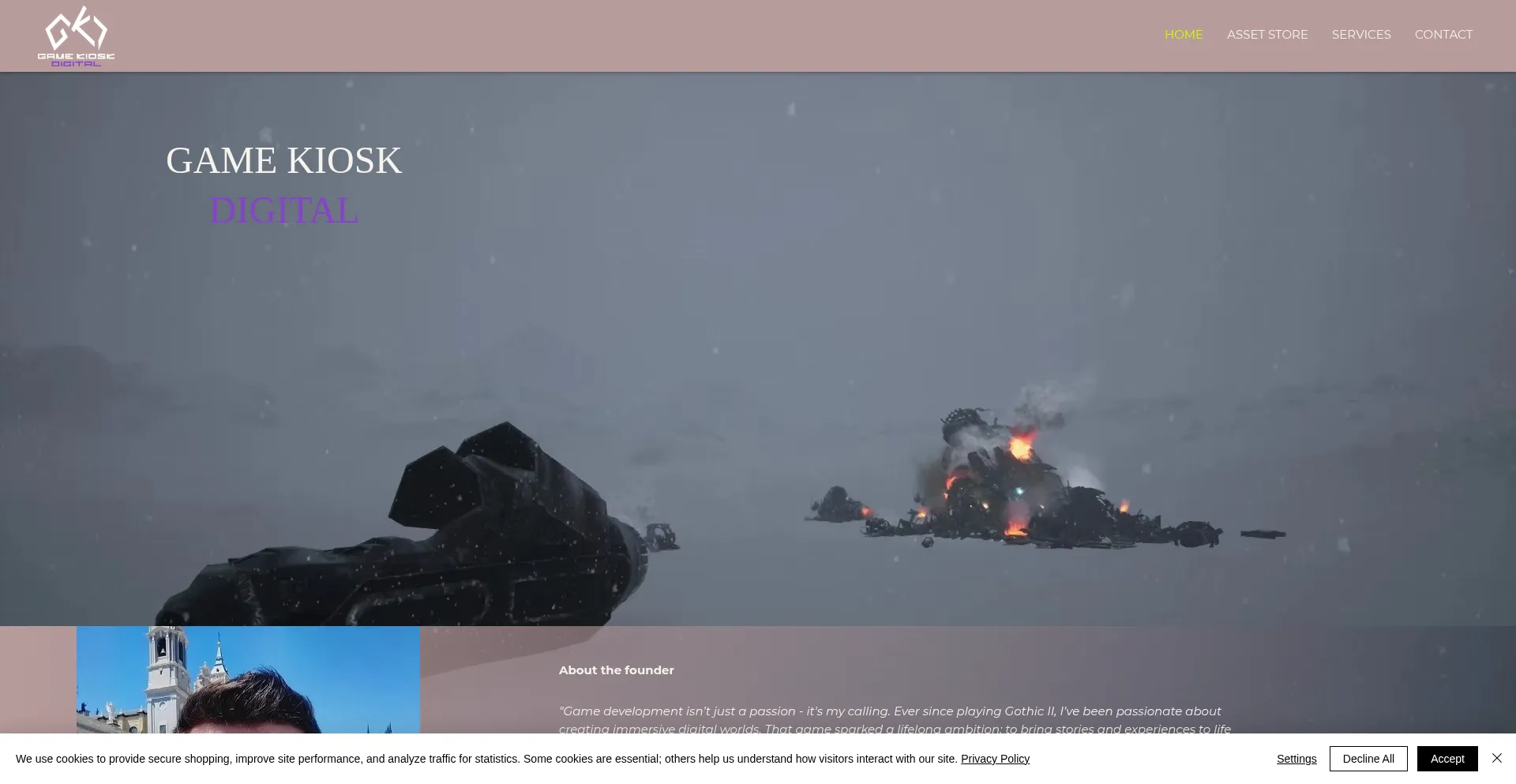 Website screenshot of Gamekioskdigital.com