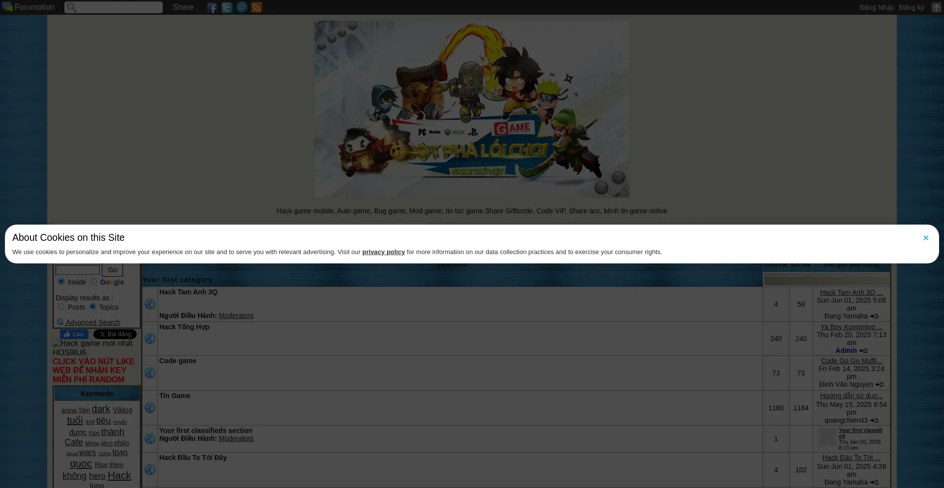Website screenshot of Gamer24h.com