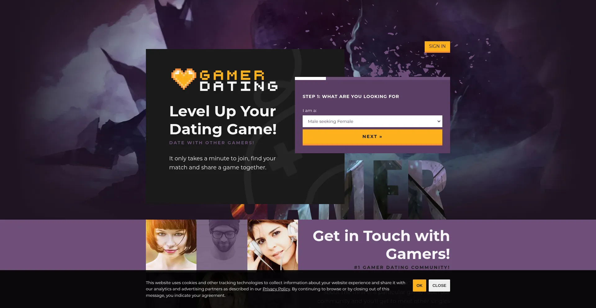 Gamer-dating.com Screenshot
