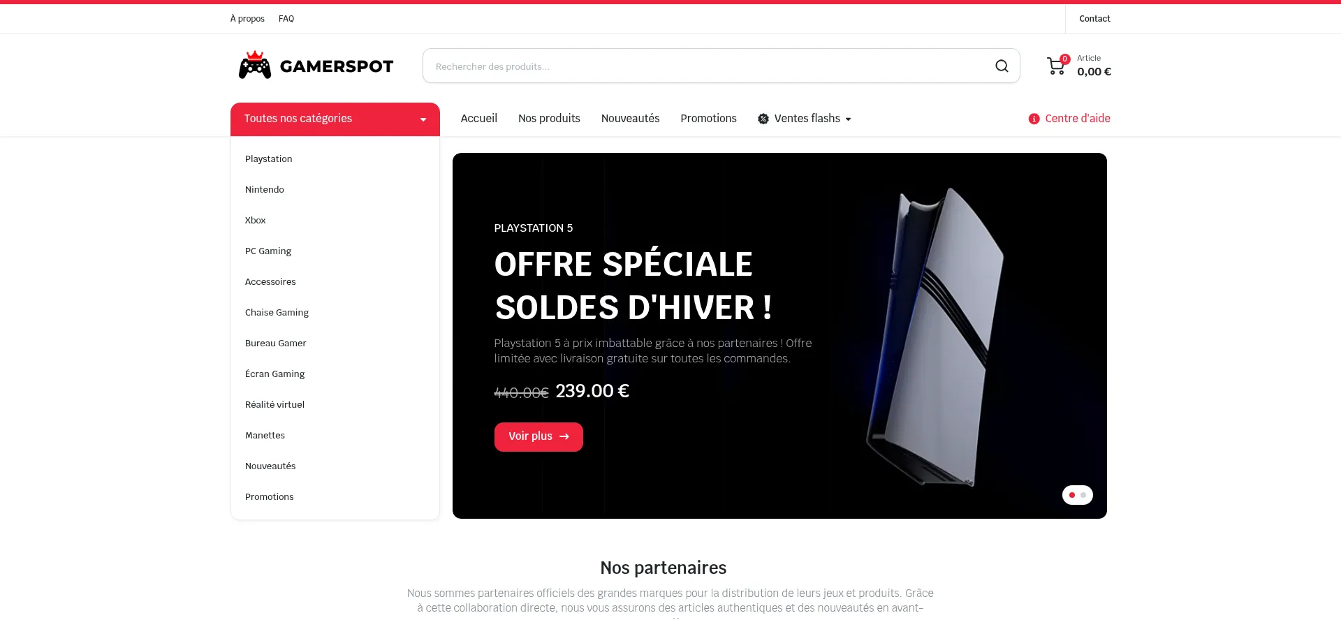 Website screenshot of Gamer-spot.com