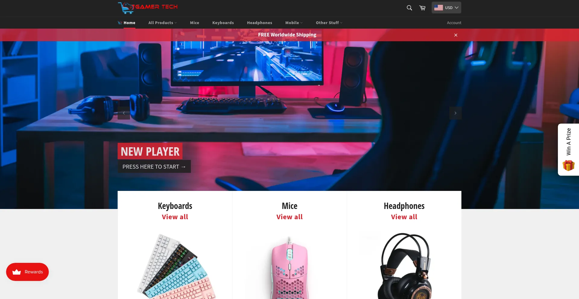 Website screenshot of Gamer-tech.com