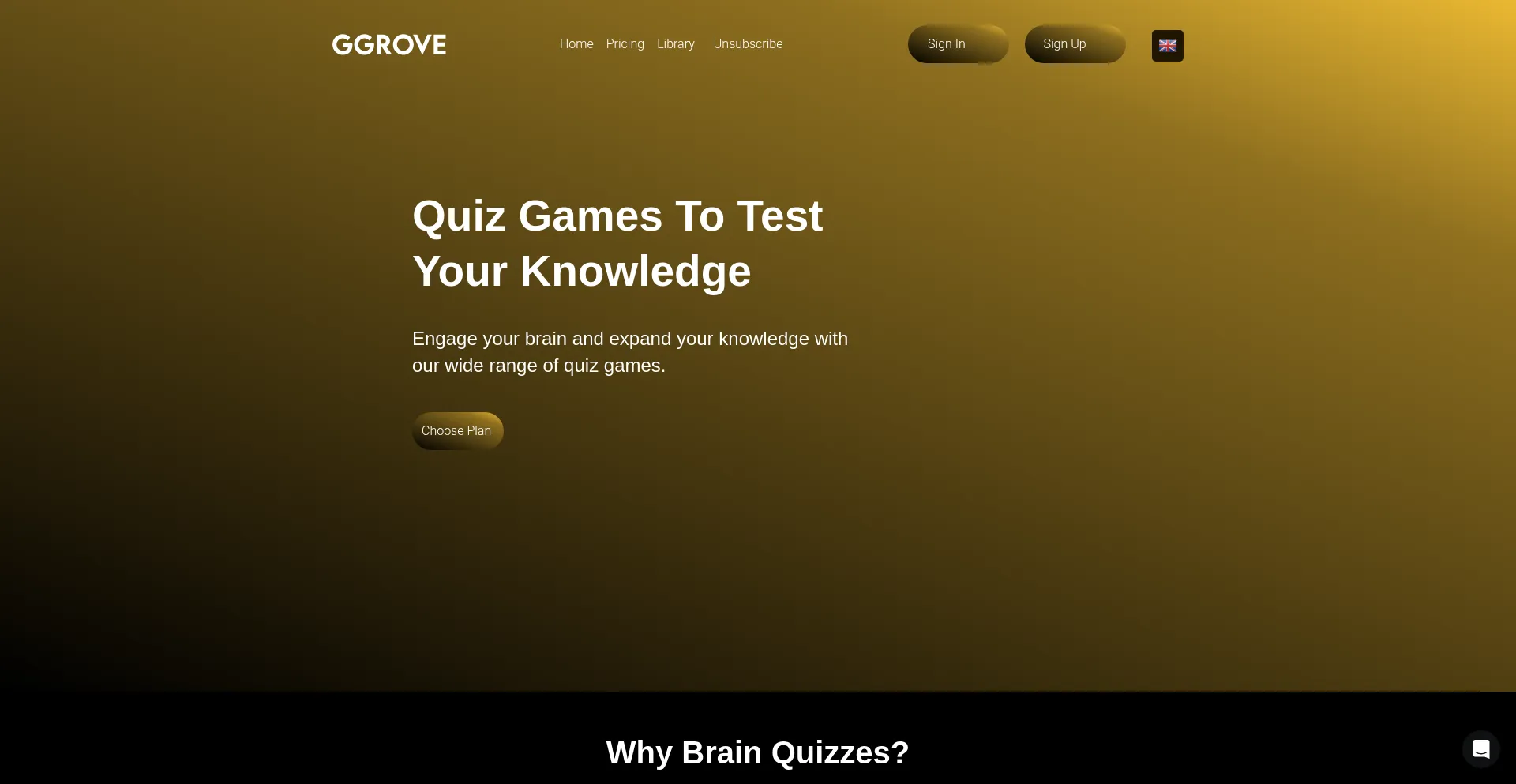 Website screenshot of Gamergrove.net