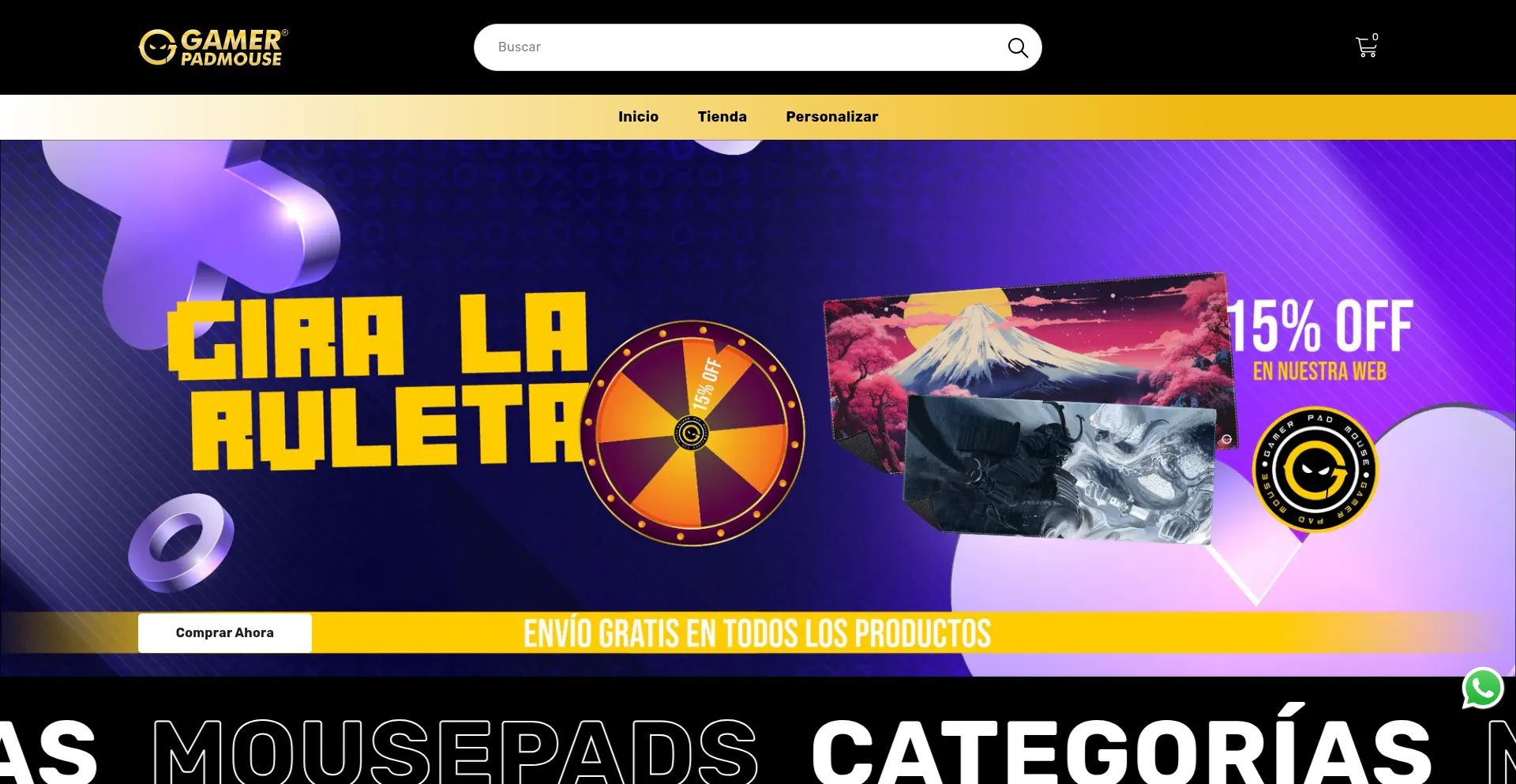 Website screenshot of Gamerpadmouse.co