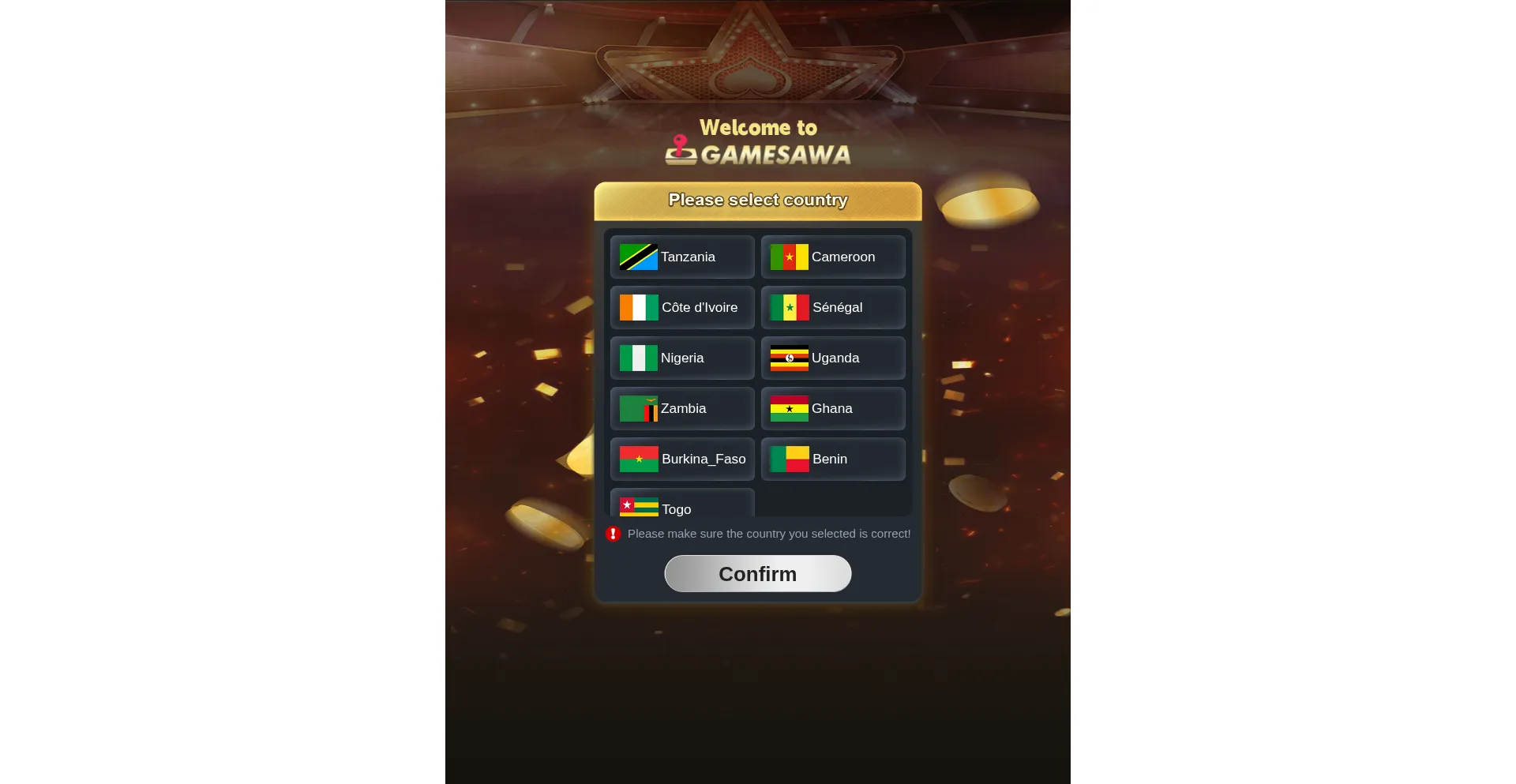 Website screenshot of Gamesawa.com