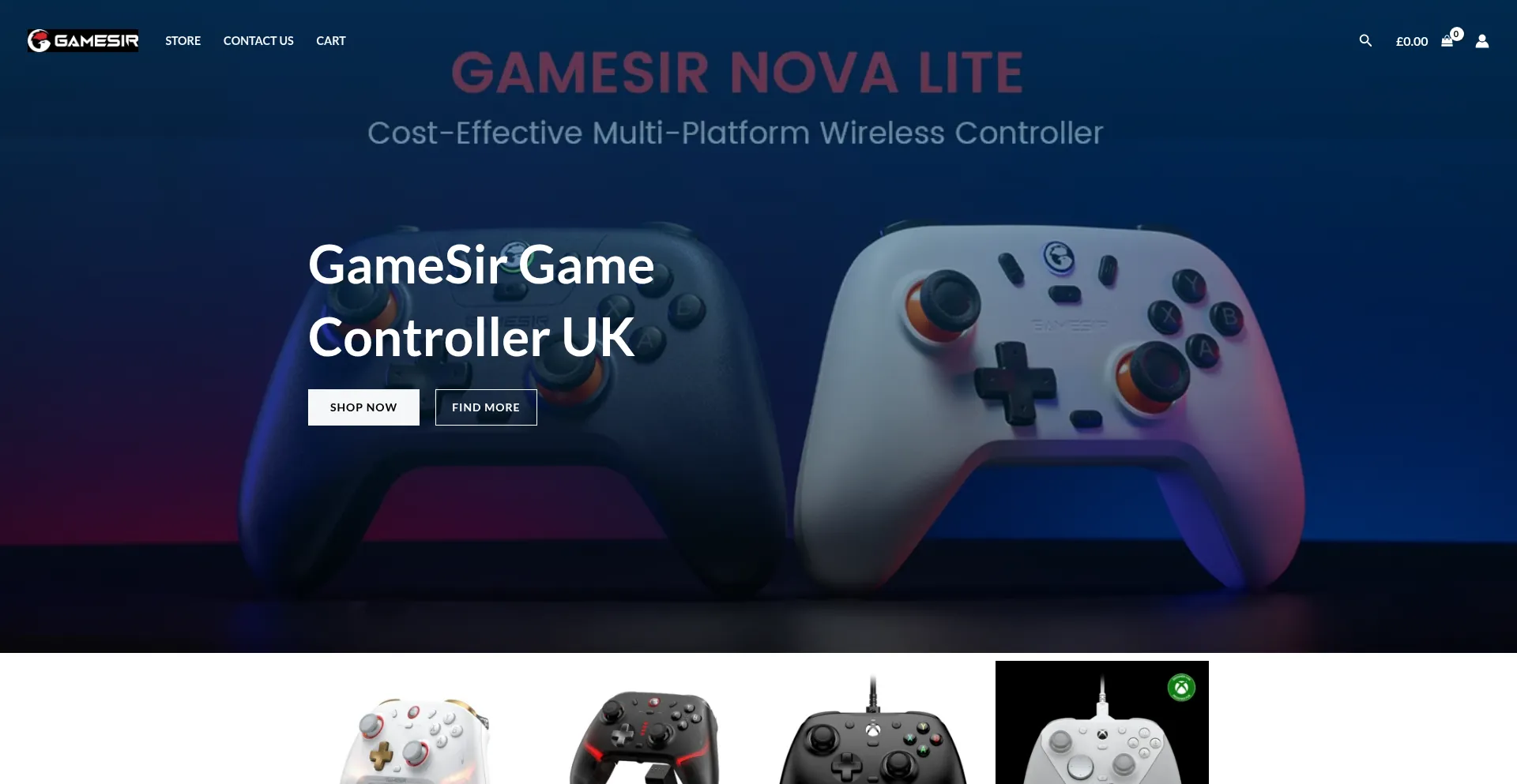 Website screenshot of Gamesir.co.uk