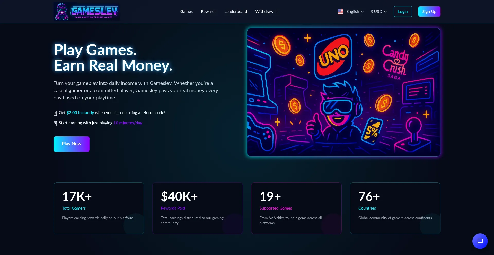 Gamesley.com Screenshot