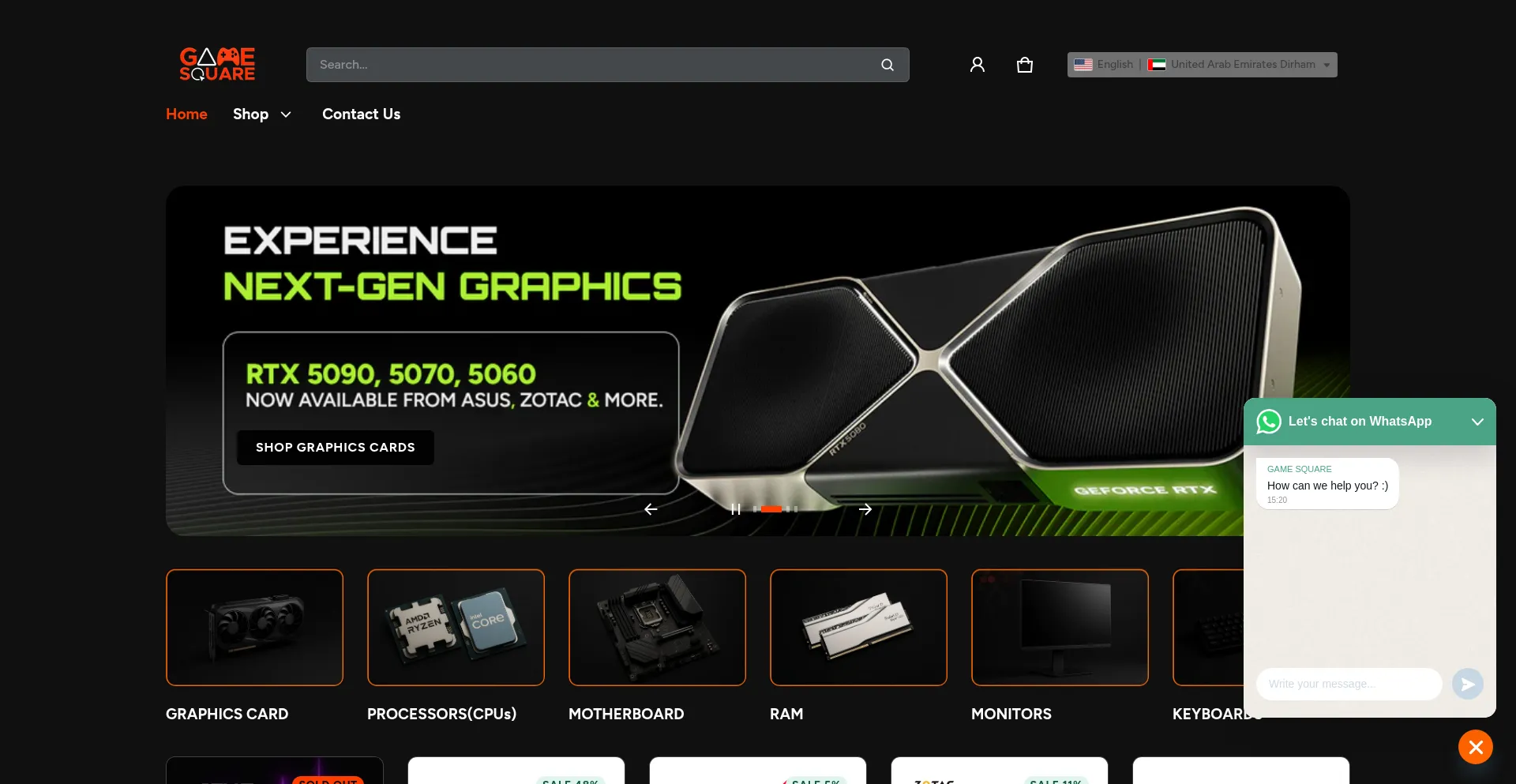 Website screenshot of Gamesquareuae.com