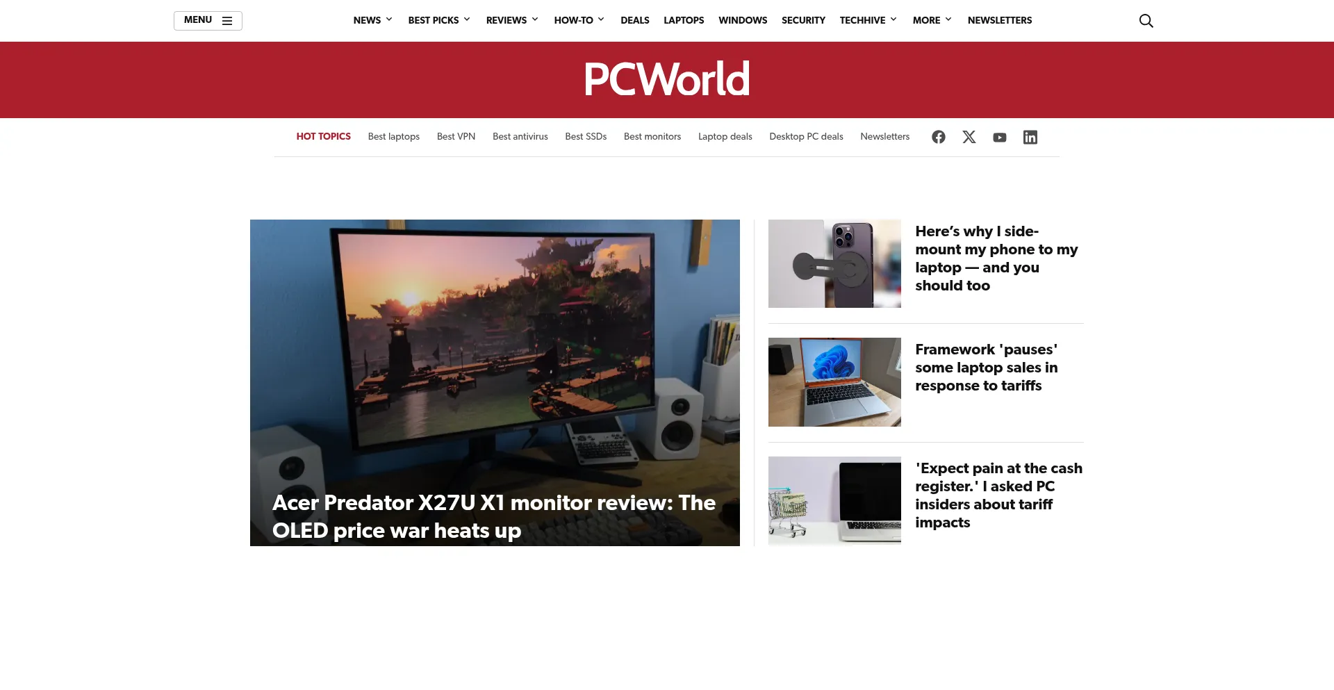 Website screenshot of Gamestar.com