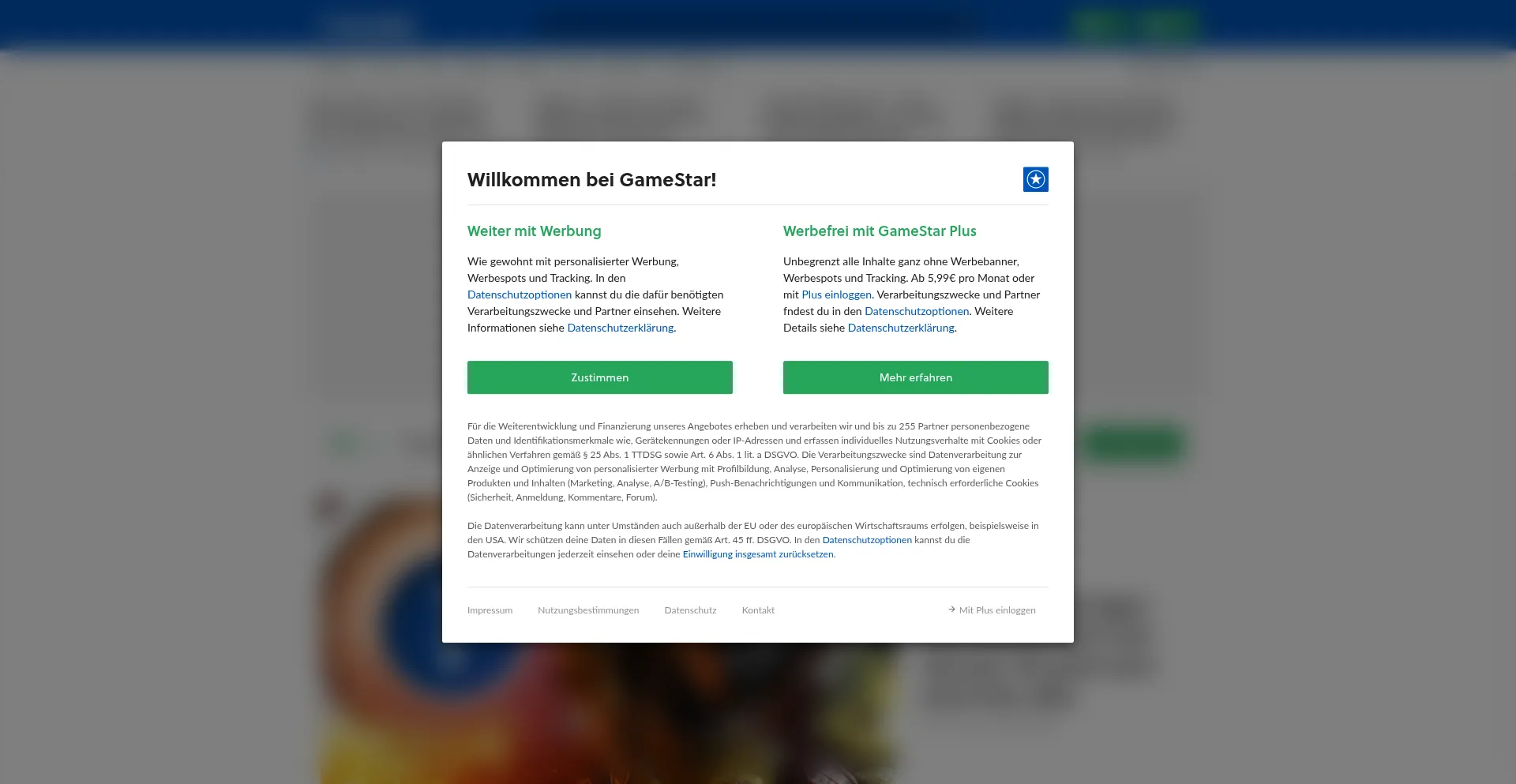 Website screenshot of Gamestar.de